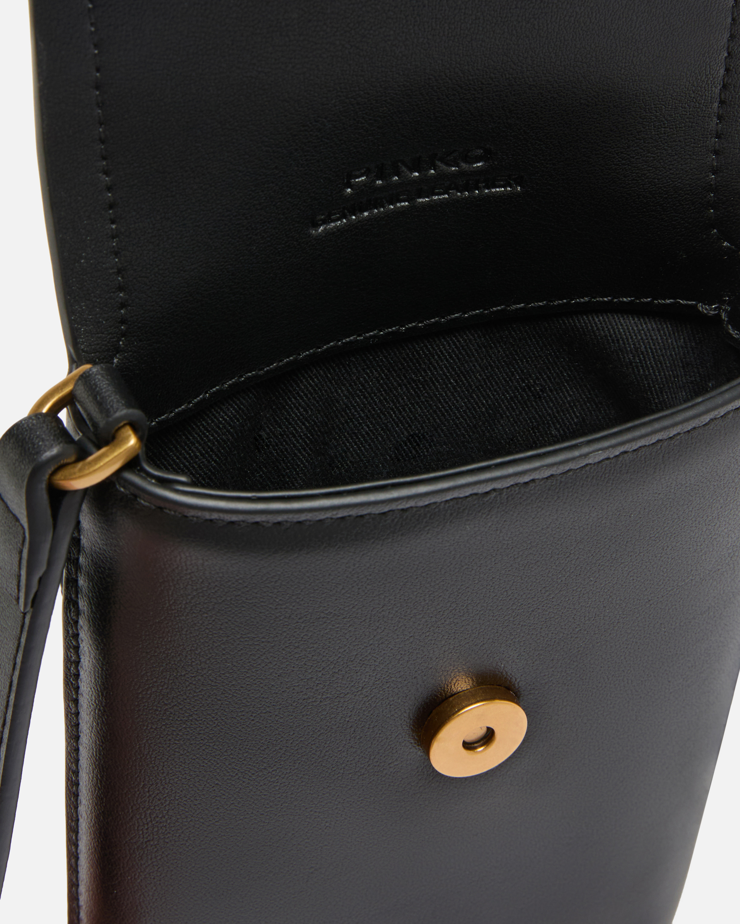 Pochette à bandoulière pour smartphone en cuir à logo PINKO Noir