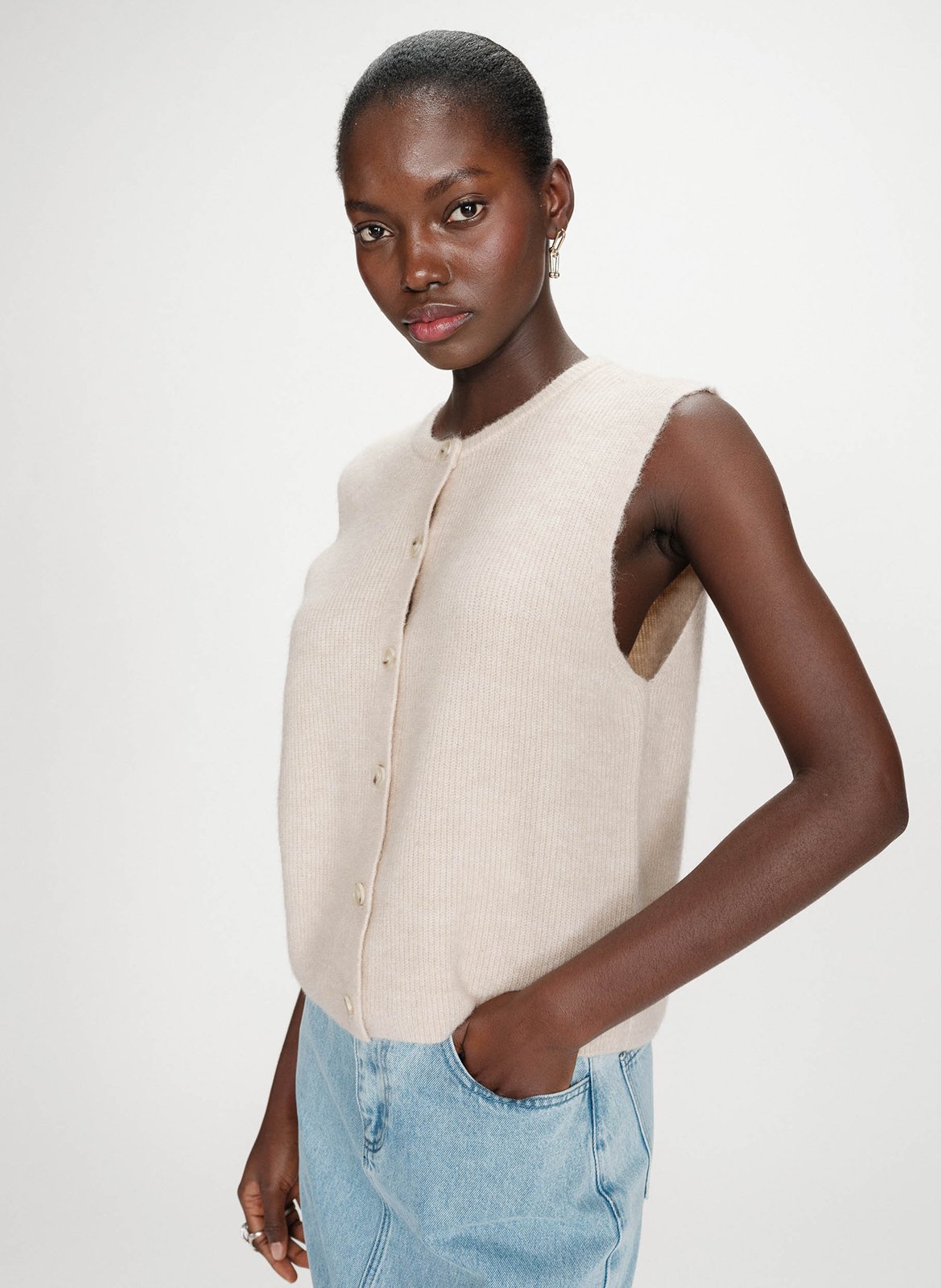 Top col rond  GRACE ET MILA Beige