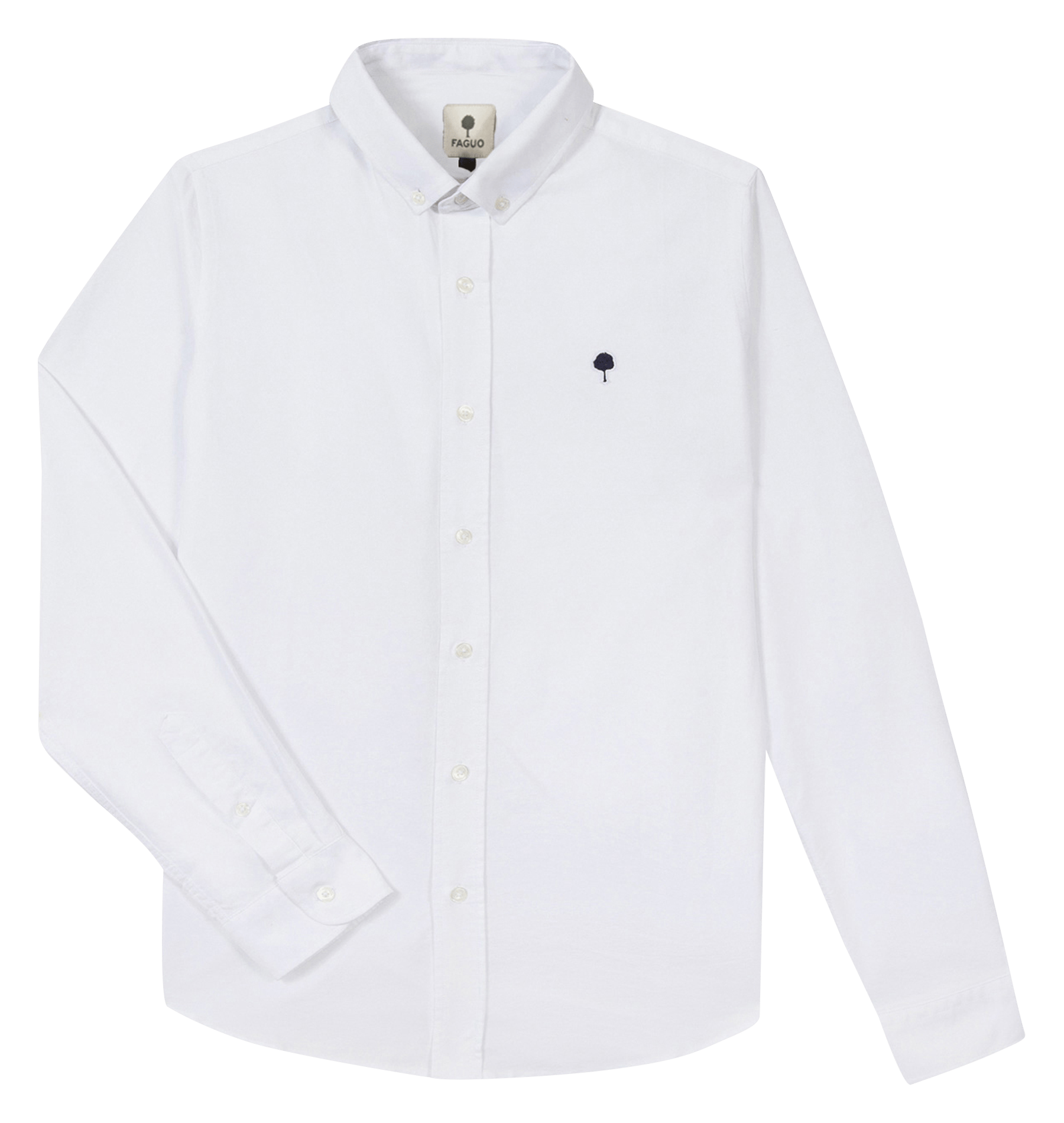 Baumwollhemd mit klassischem Kragen FAGUO Weiss