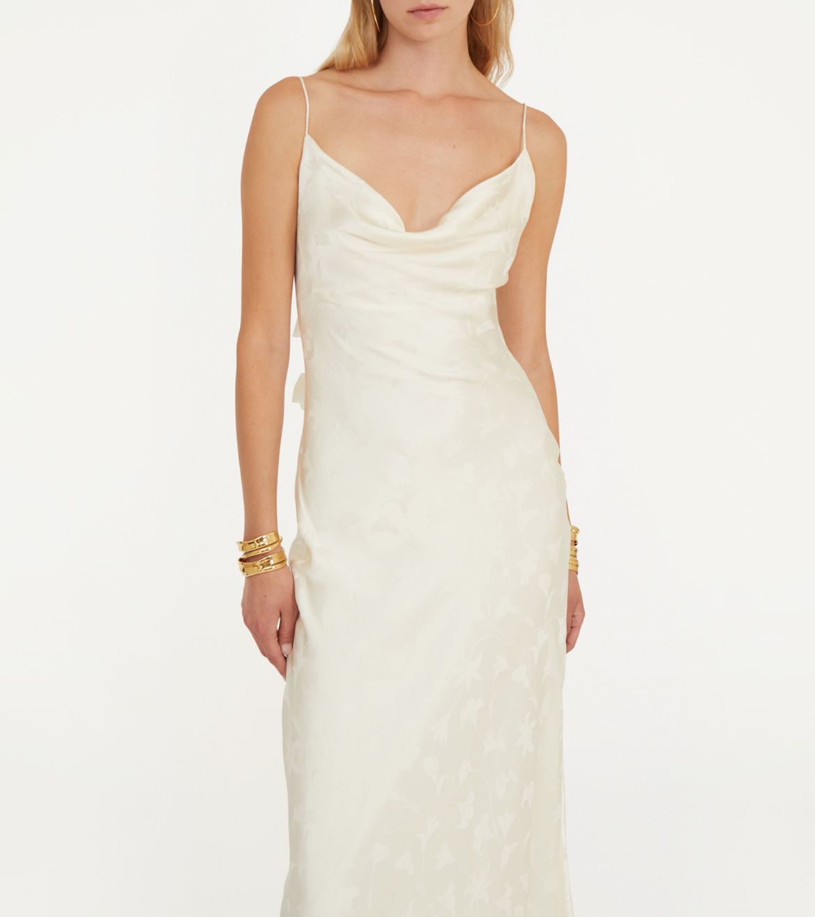 Long silk printed dress ROTATE Multicolored