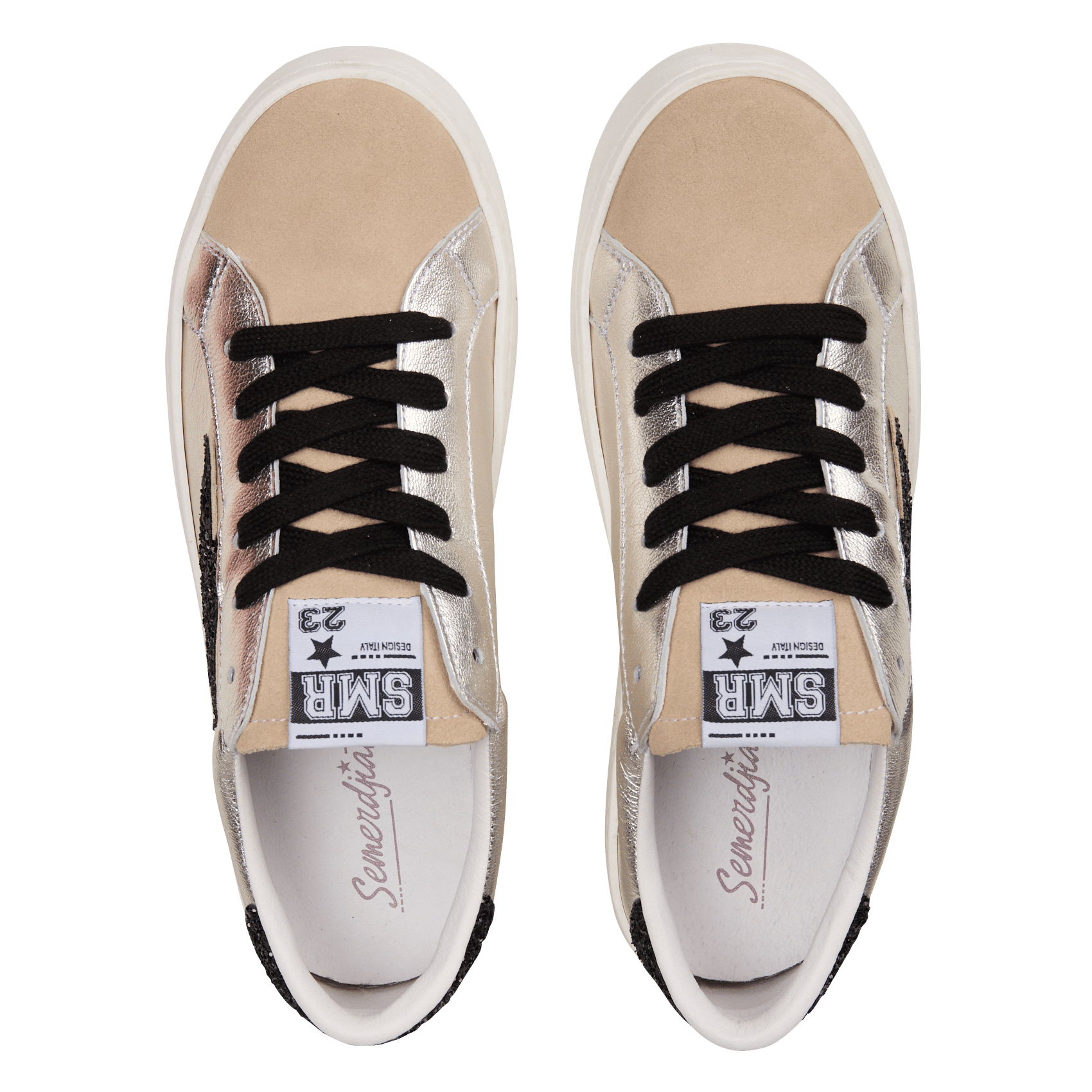 Baskets basses en cuir mélangé SEMERDJIAN - SMR Beige