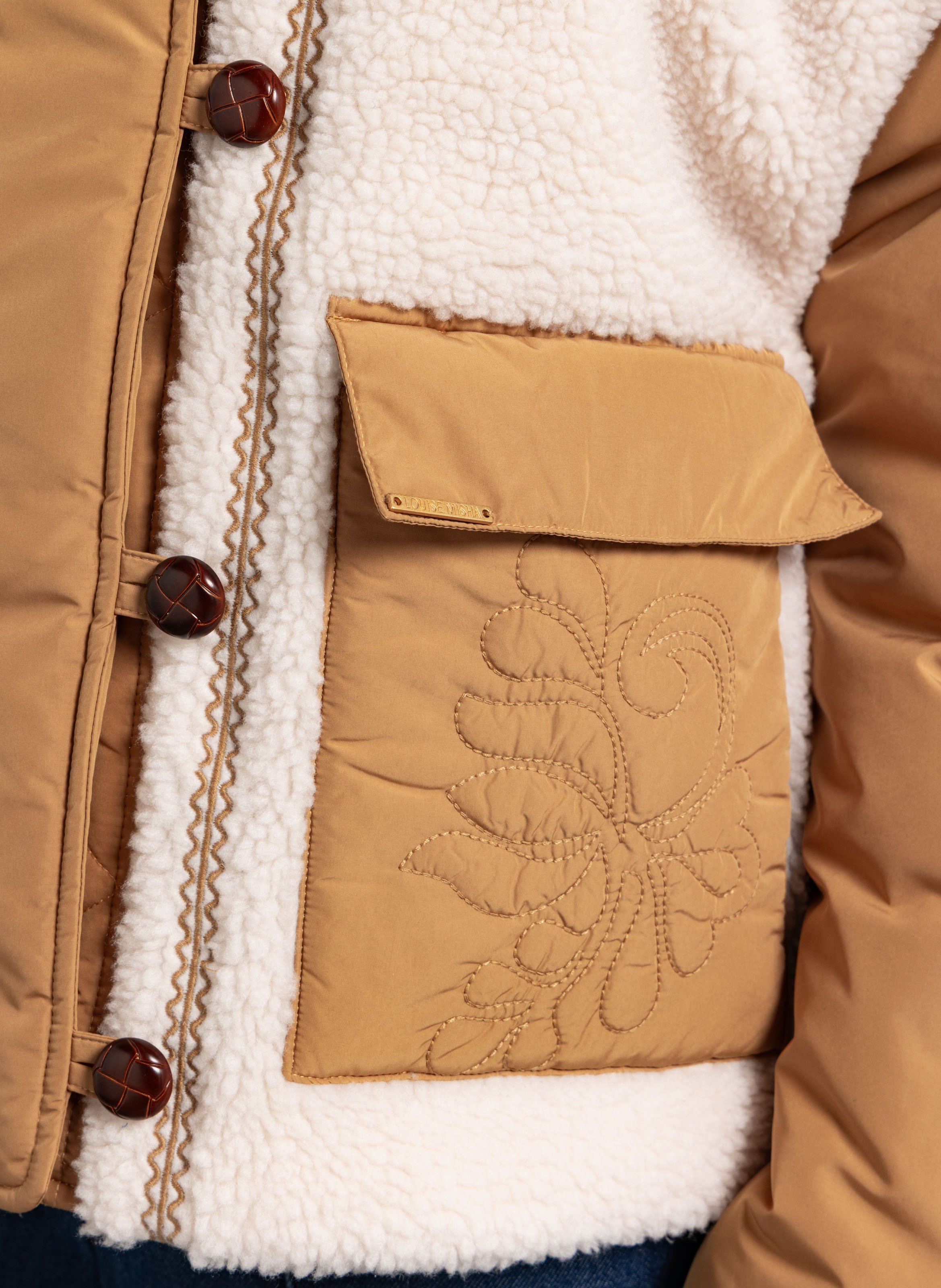High collar coat LOUISE MISHA Beige