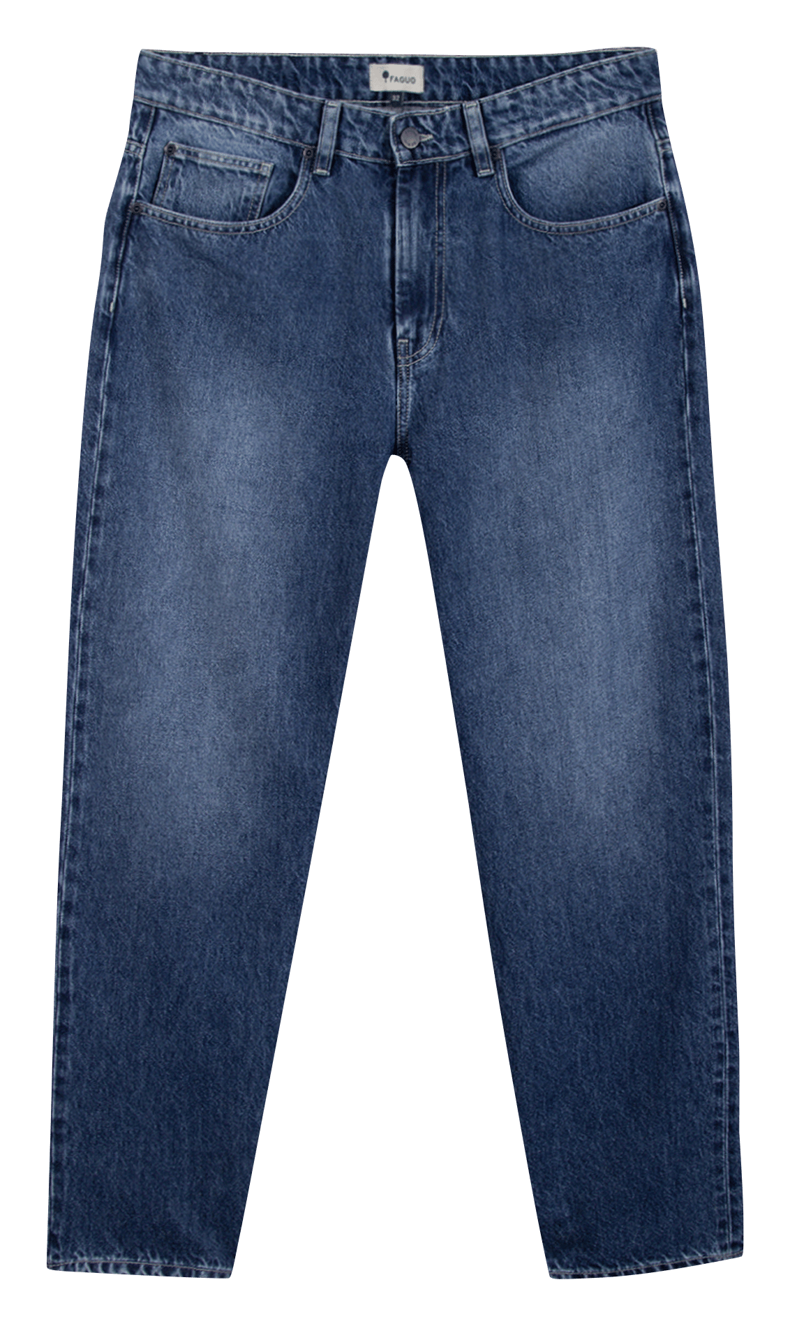 Straight Cut Jeans aus Baumwoll-Mix FAGUO Blau