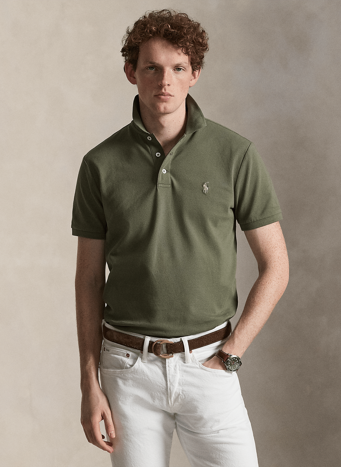 Short-sleeved plain polo with logo embroidery POLO RALPH LAUREN