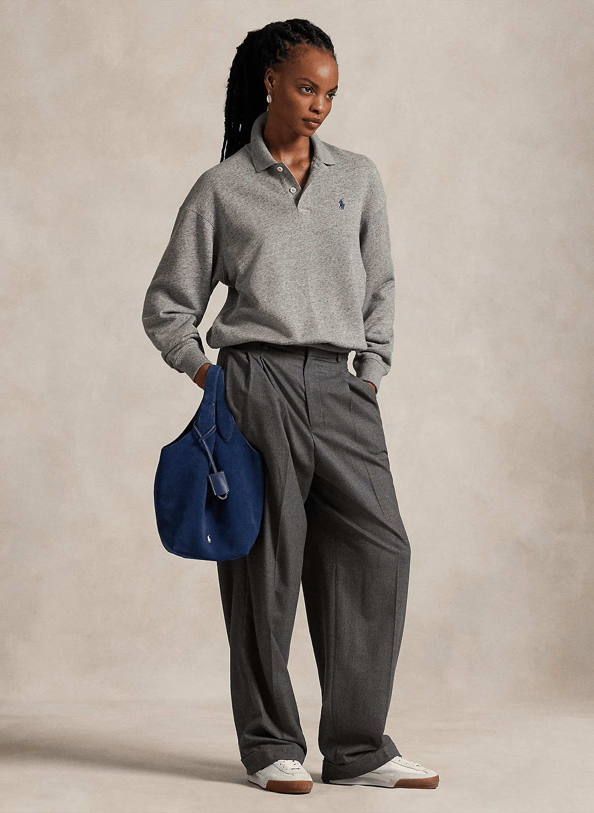 Cotton-mix oversized sweater POLO RALPH LAUREN Grey