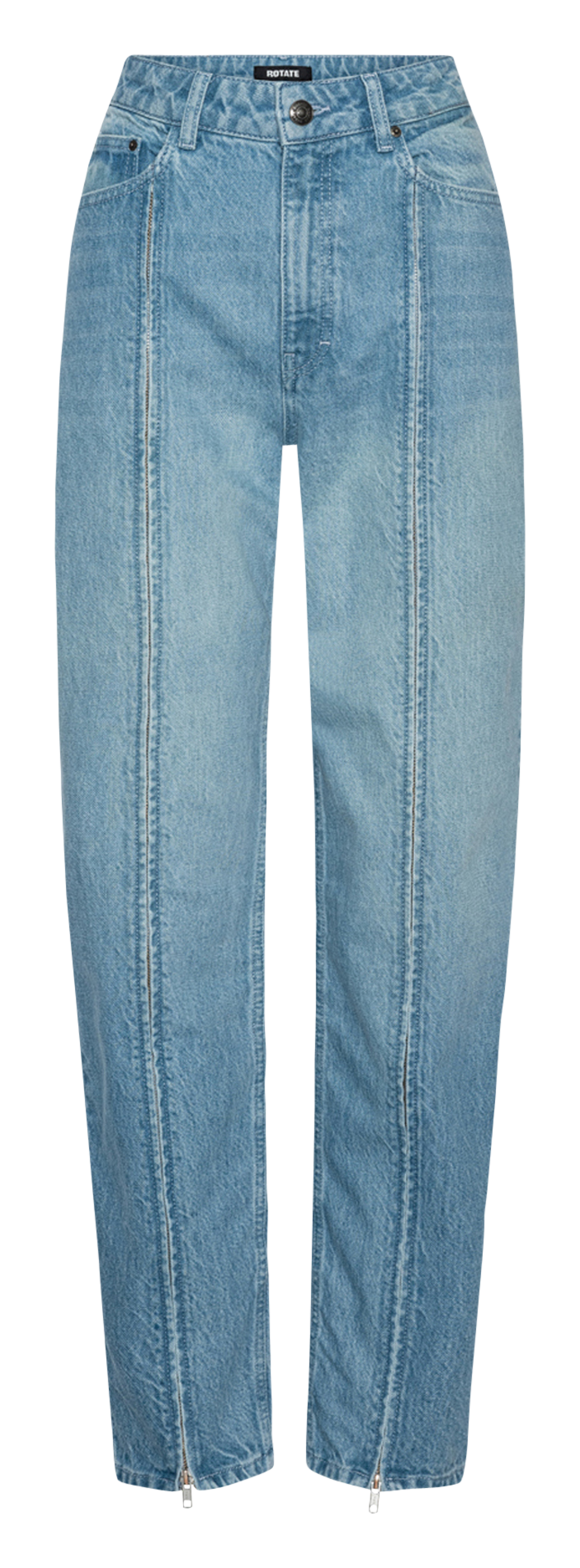 Rechte jeans van biologische katoen met hoge taille ROTATE Blauw