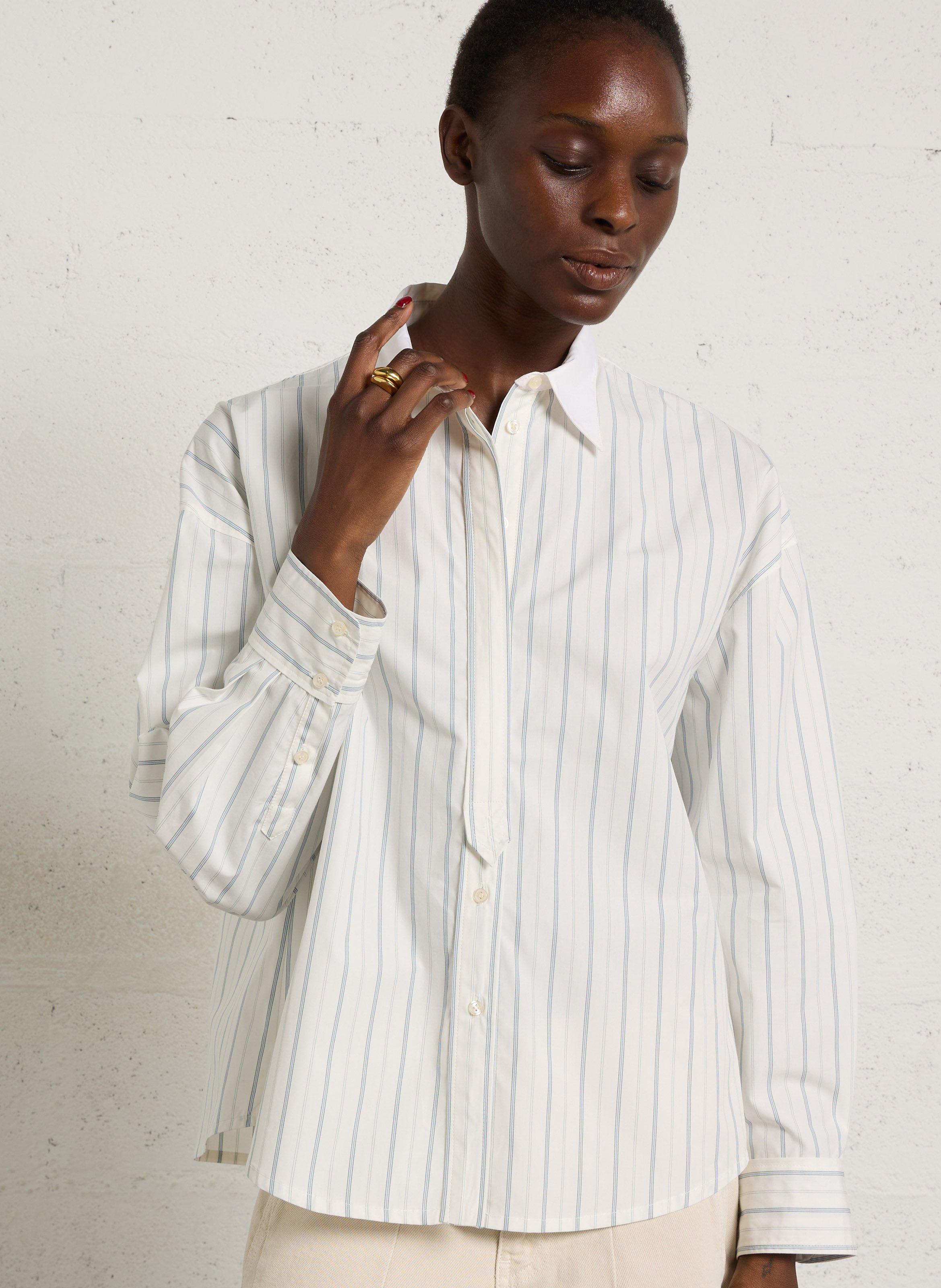 Oversize-Bluse aus Baumwolle SOEUR Beige