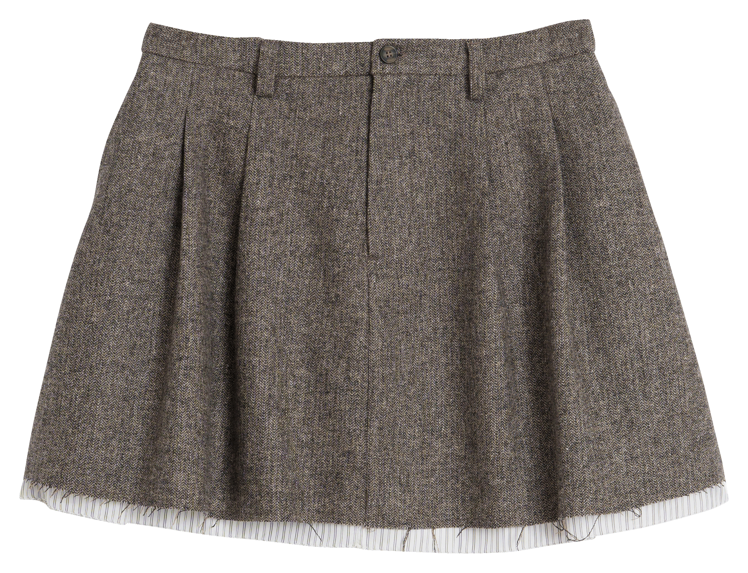 Short flared wool-mix skirt INDI & COLD Brown