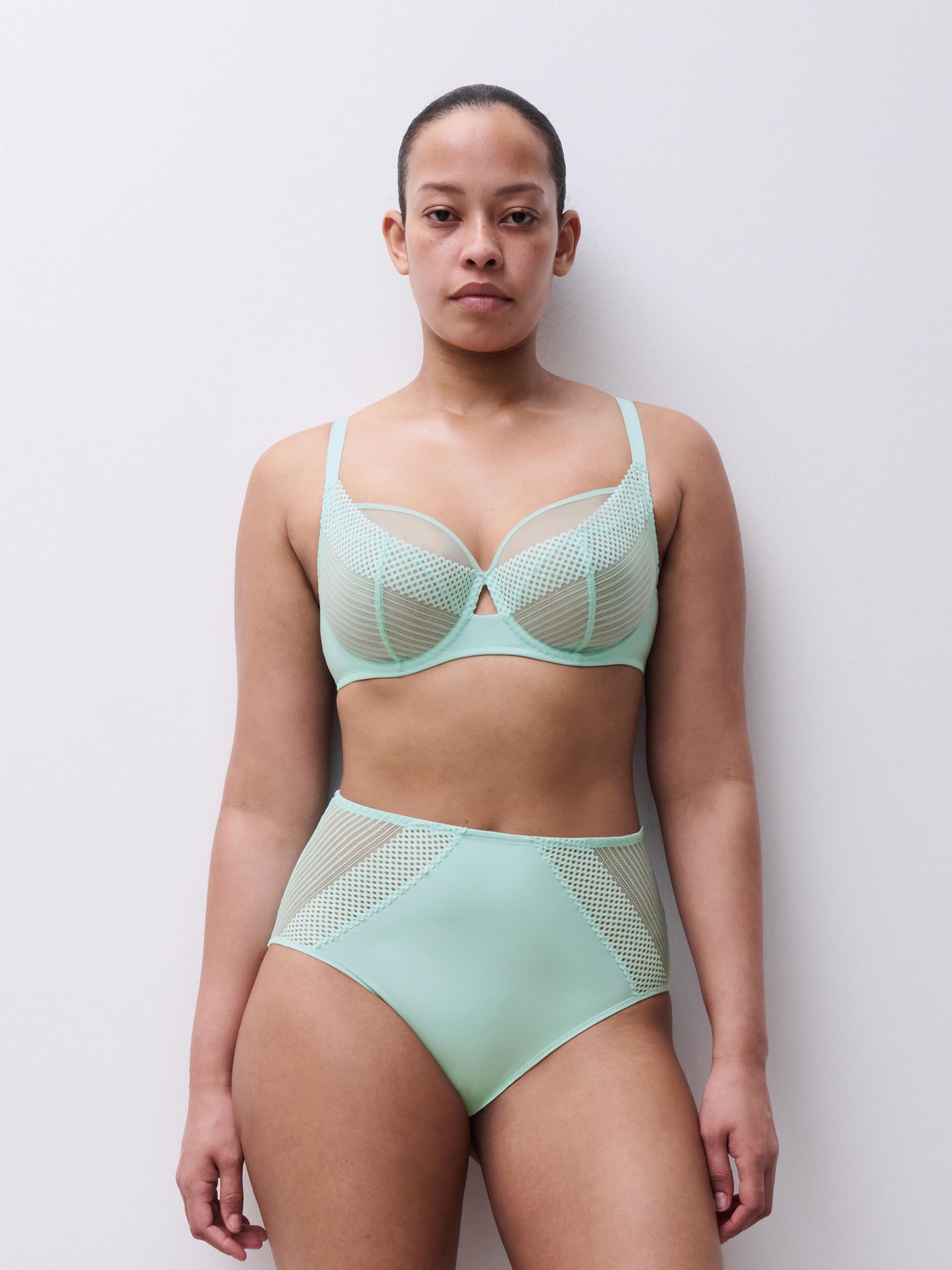 High-waisted lace panties CHANTELLE PULP Green