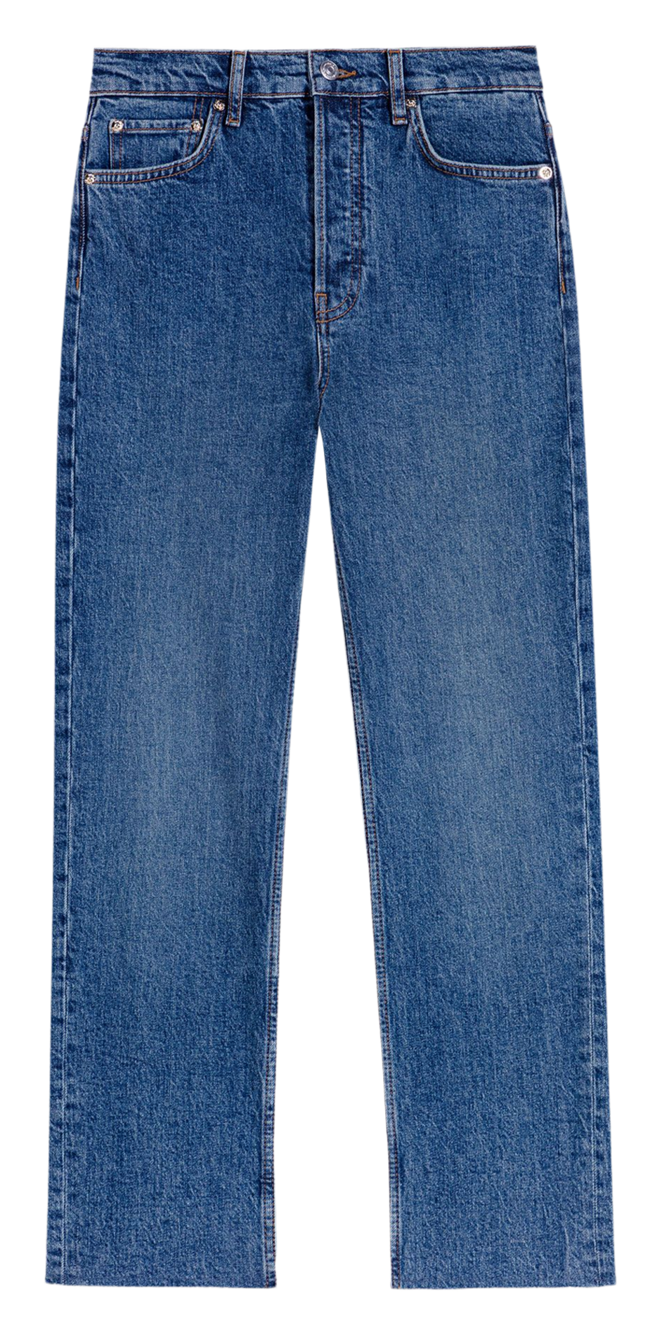 Straight-fit jeans van katoenmix MAJE Blauw