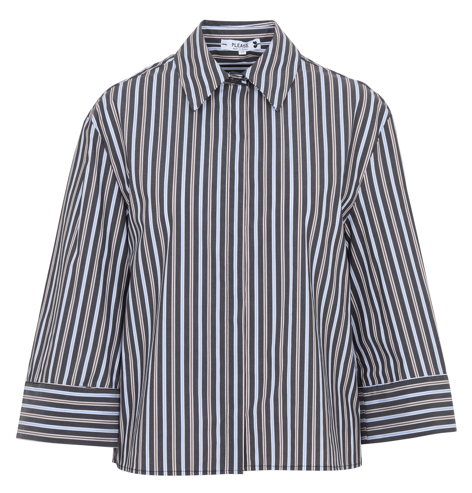 Loose-fit cotton-blend shirt PLEASE Grey