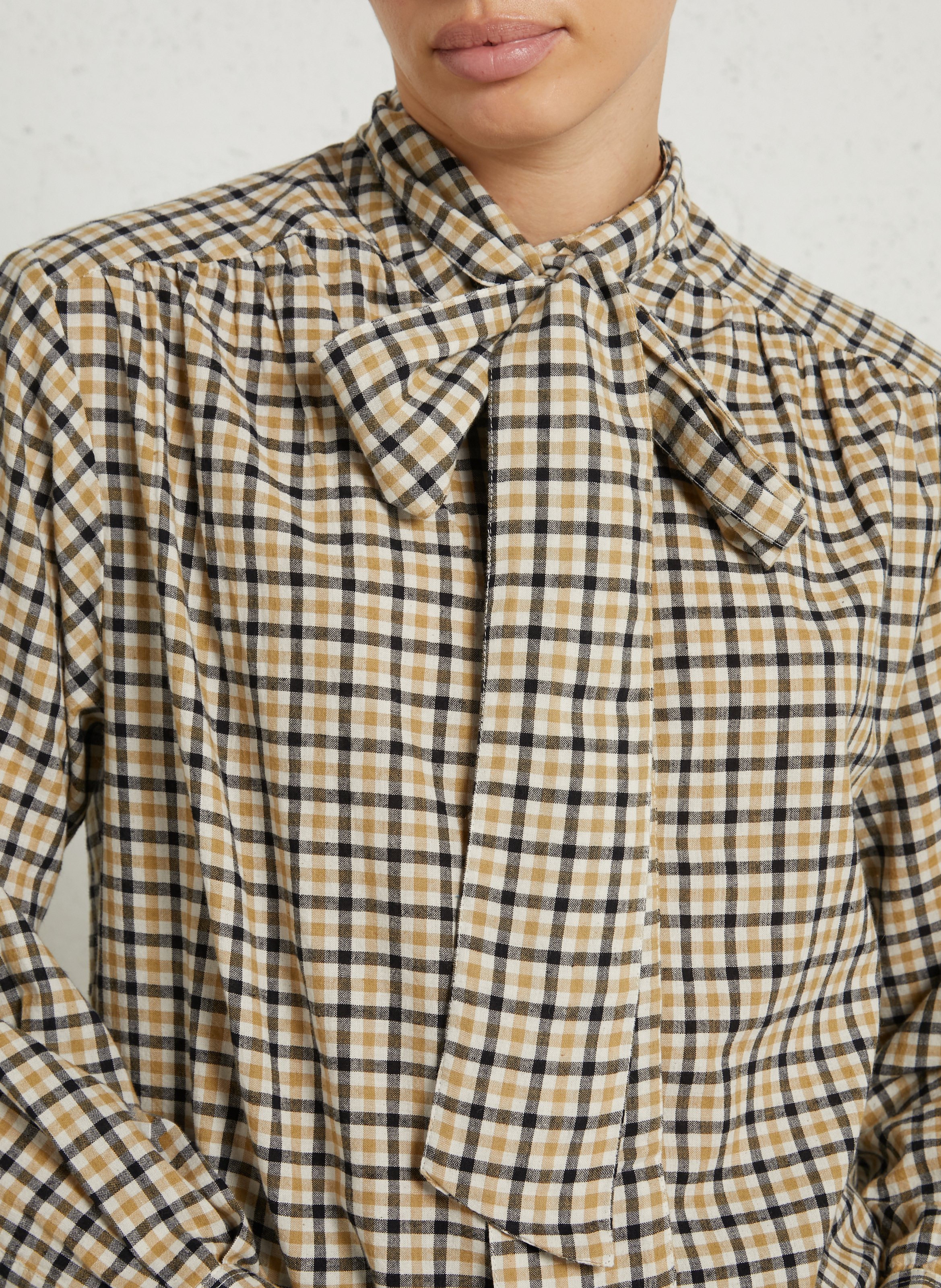 Blouse met strik kraag, bedrukt in katoen FEEKA Veelkleurig