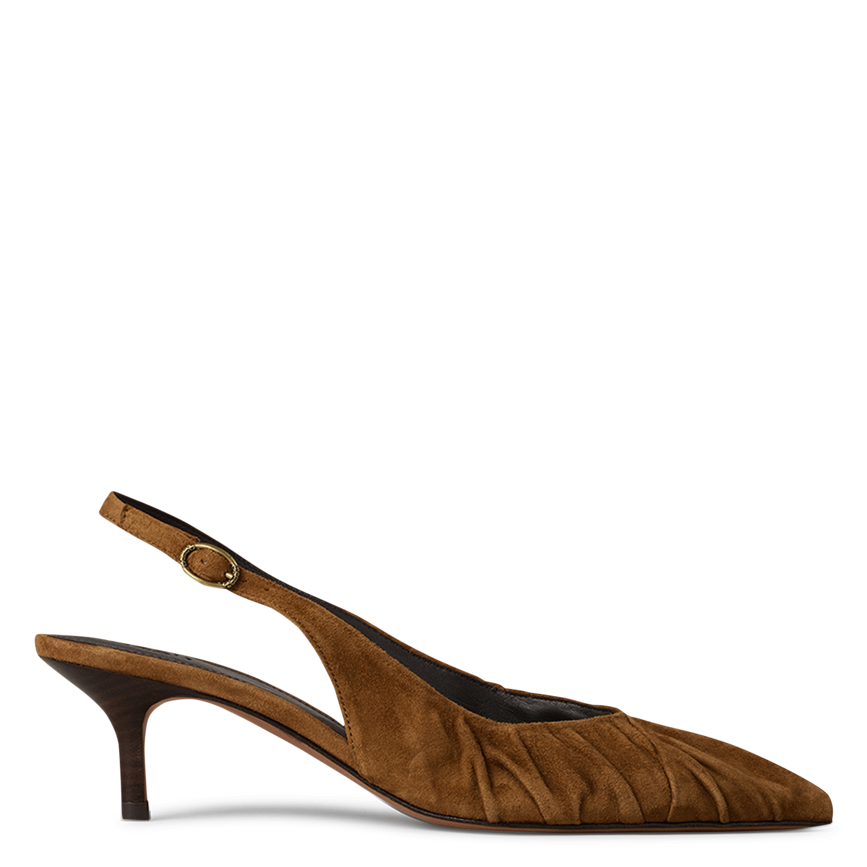 Escarpins en cuir daim plissé BA&SH Marron