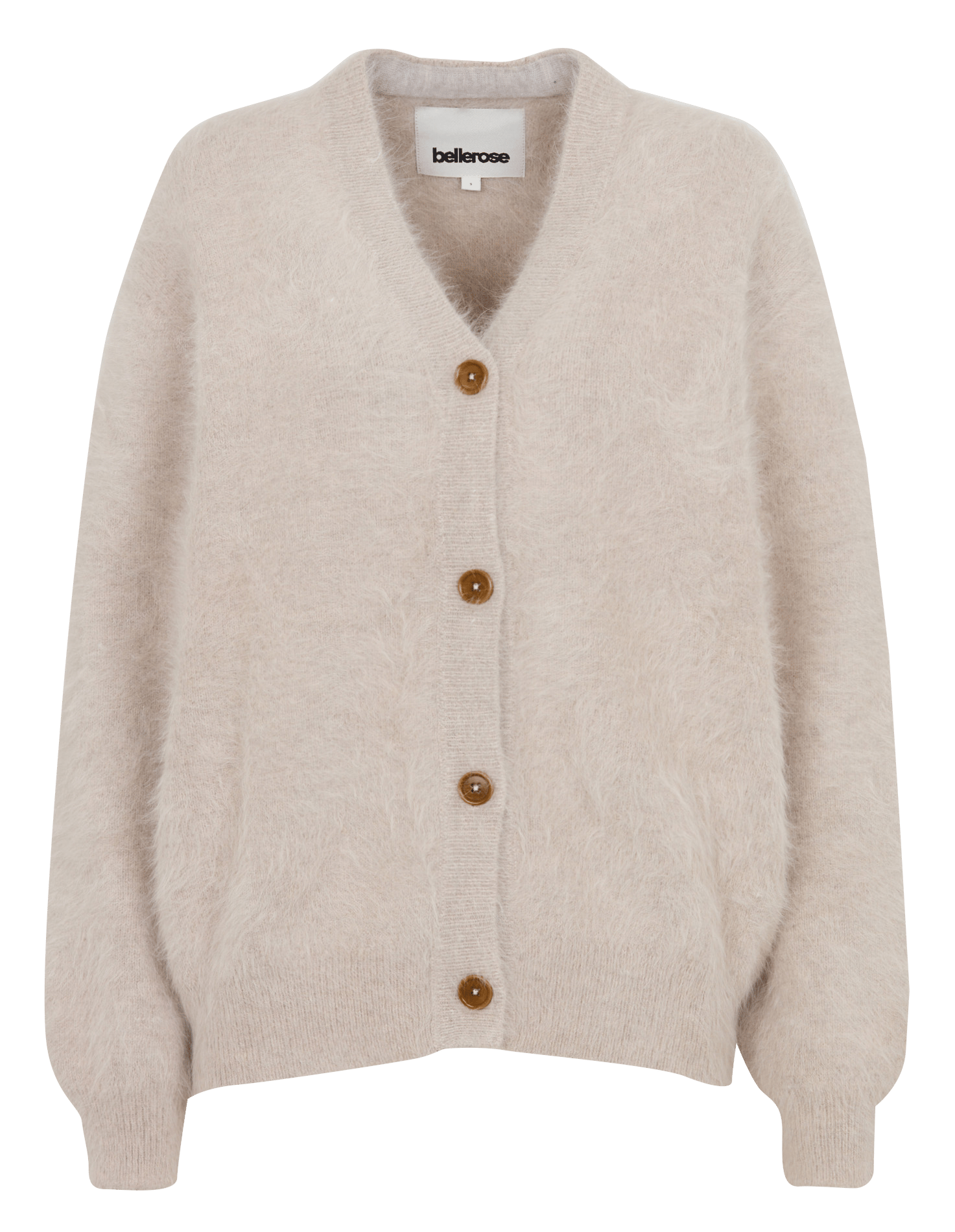 Oversized V-neck sleeveless cardigan in blended angora BELLEROSE Grey