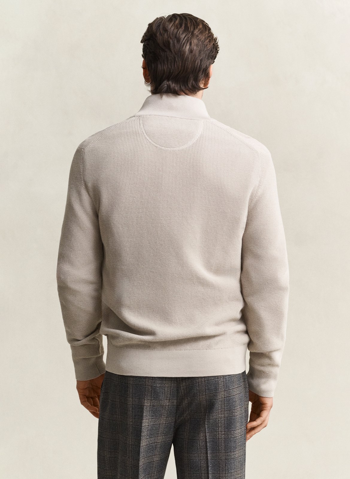 Pullover mit Stehkragen und Reißverschluss in Uni-Farbe GANT Beige