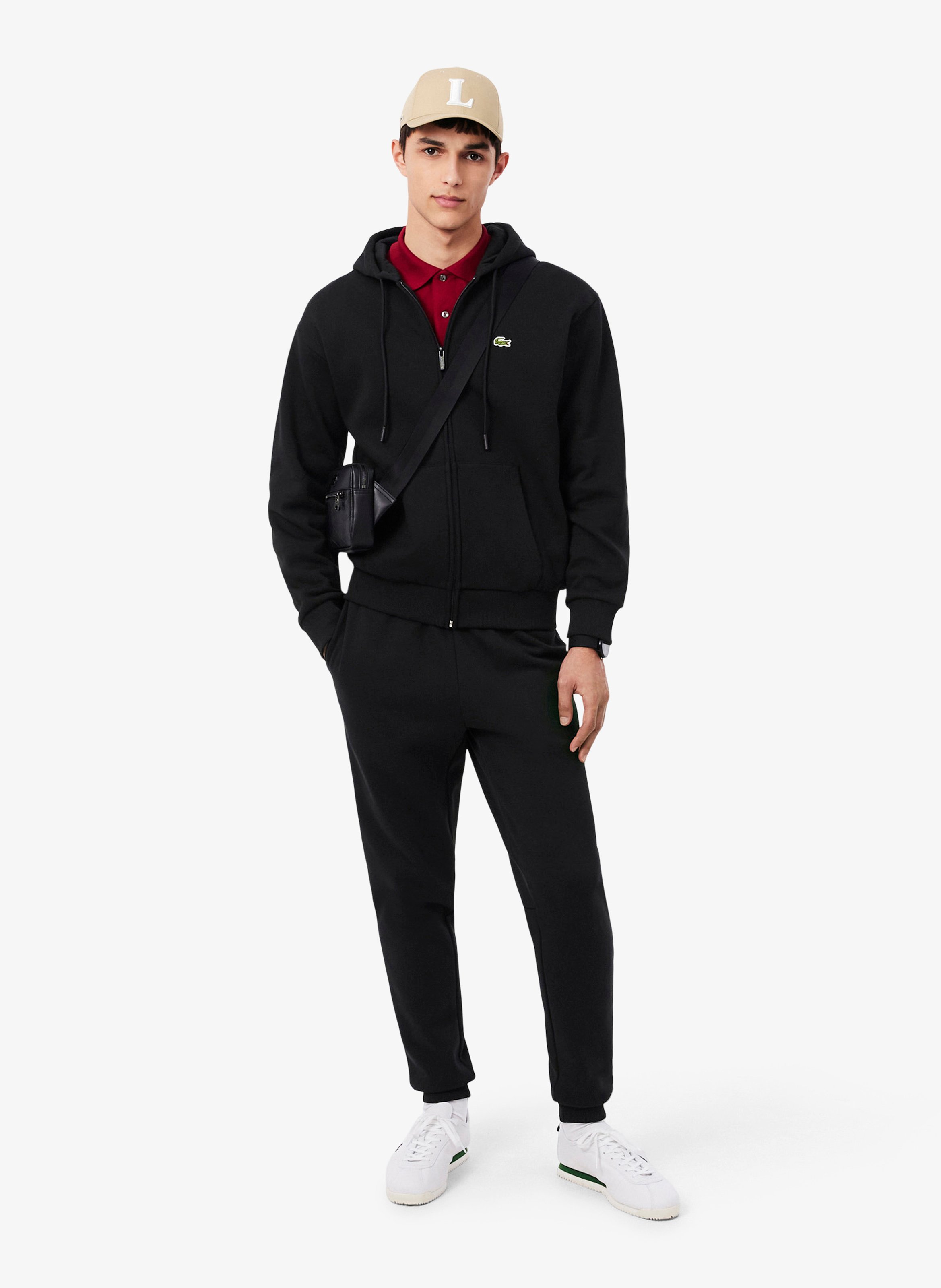 Cotton-blend hoodie LACOSTE Black