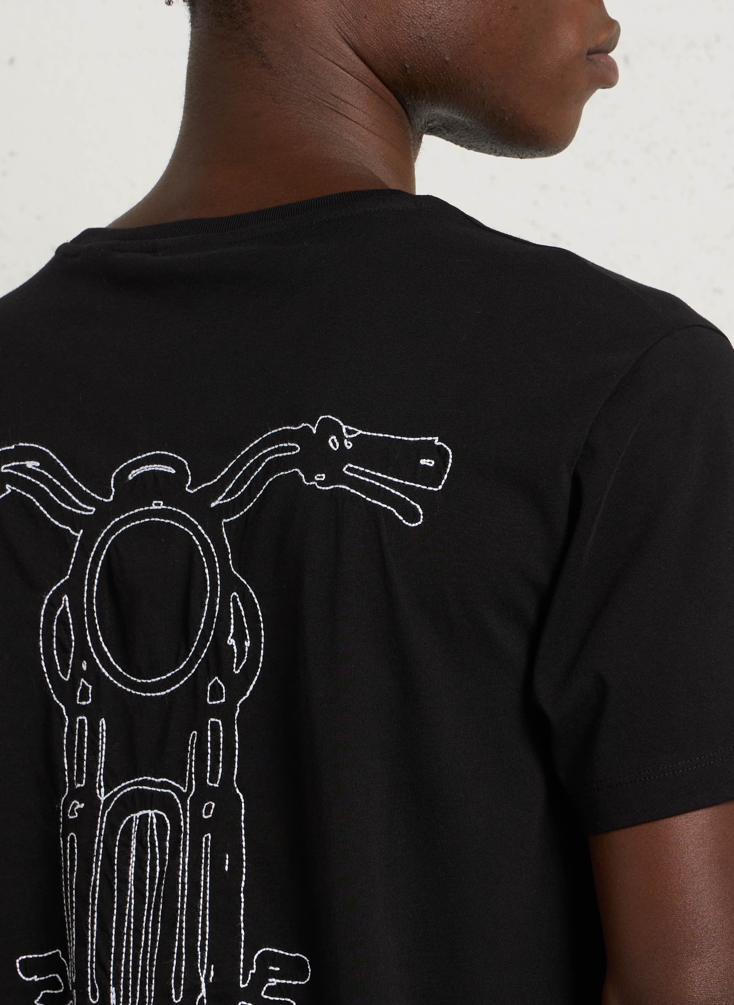 Tee-shirt col rond en coton LE TEMPS DES CERISES Noir