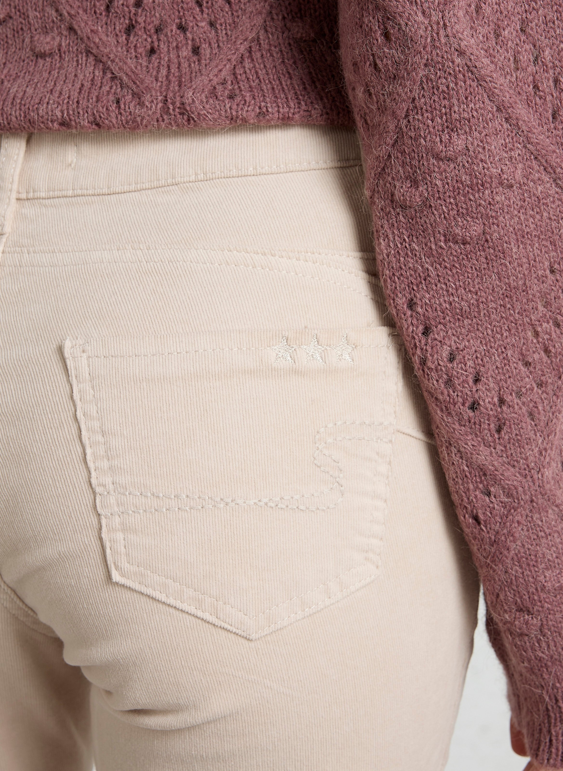 Slim-fit broek van katoenvelours met stretch SUD EXPRESS Beige