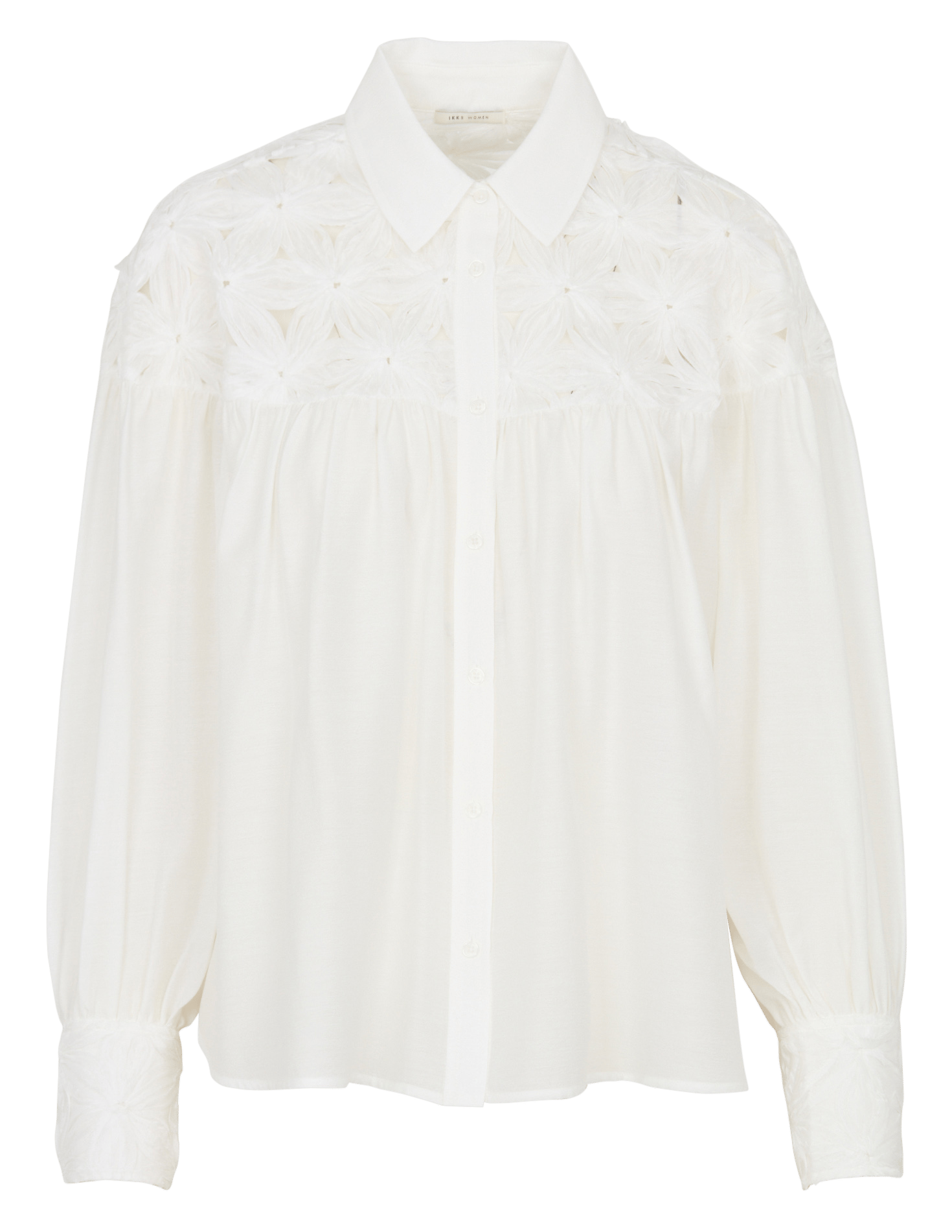 Fluid shirt with floral detail IKKS White