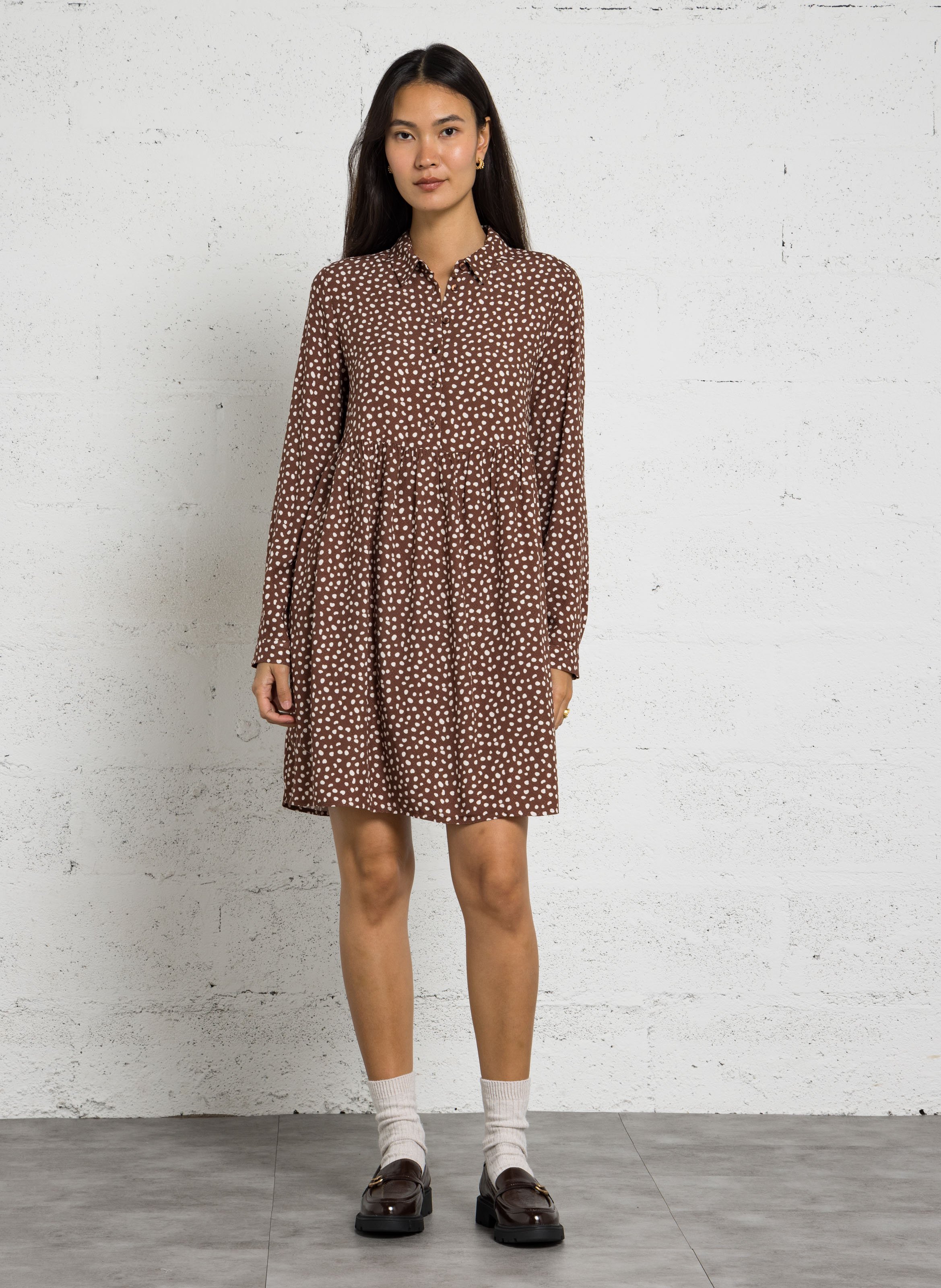 Robe courte droite à imprimé DES PETITS HAUTS Multicolore