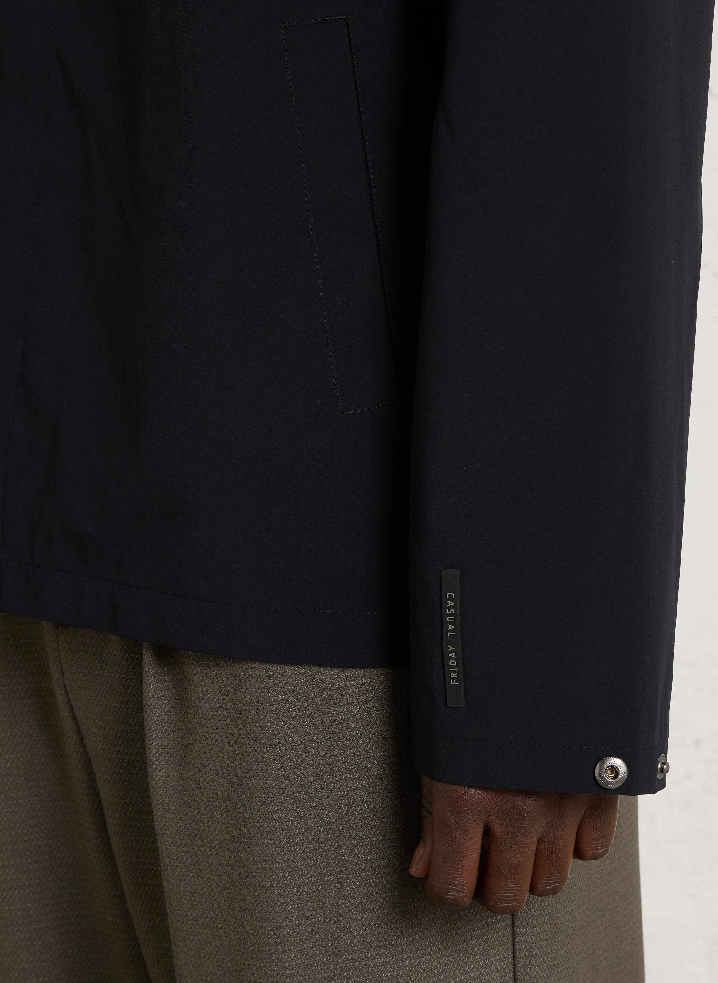 Loose zip-up jacket in a solid color CASUAL FRIDAY Blue