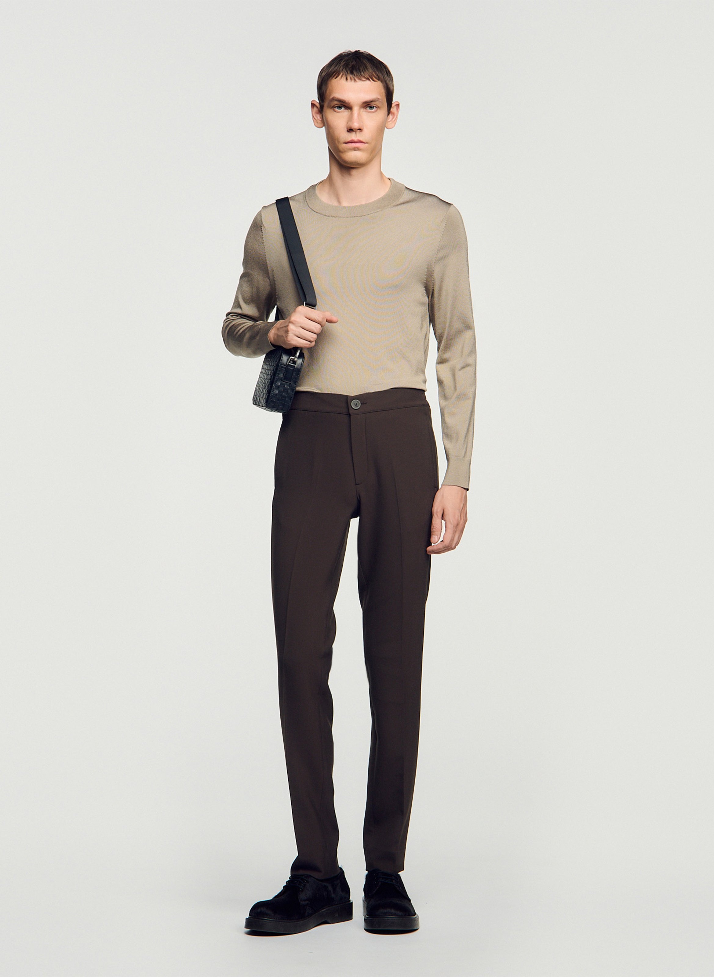 Pantalon droit  SANDRO Marron