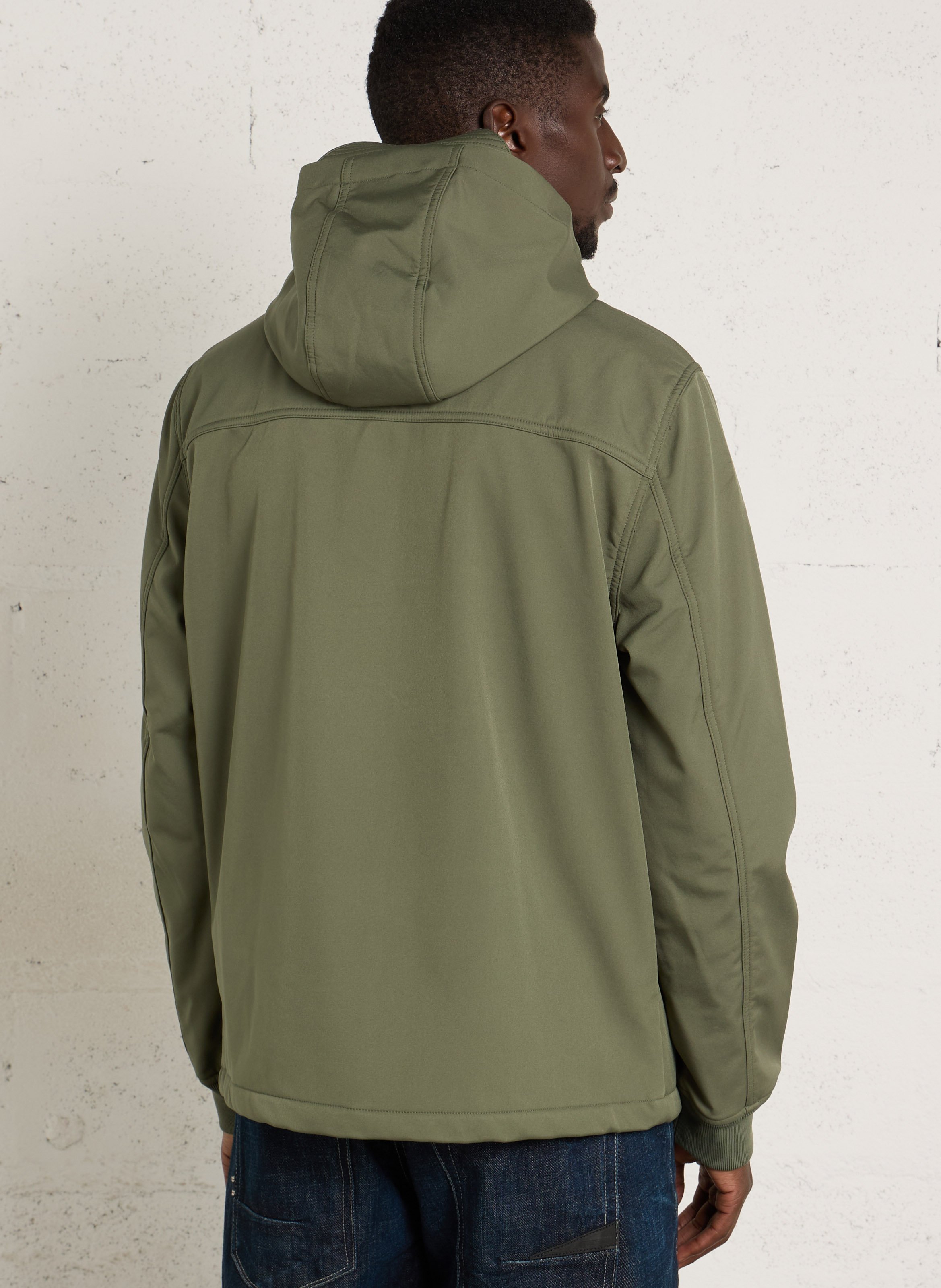 Veste droite col montant à capuche FARAH Vert
