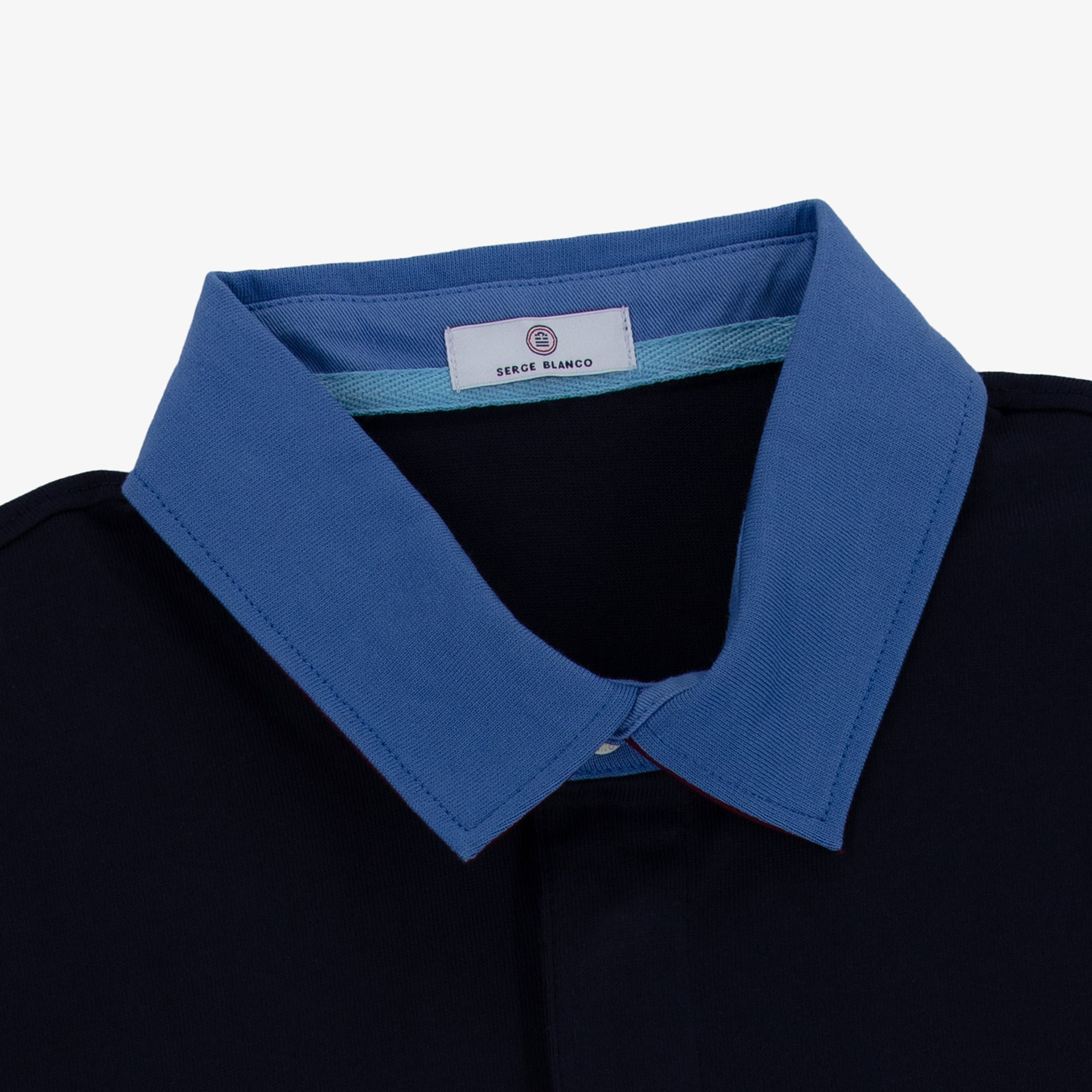 Long-sleeved cotton rugby shirt SERGE BLANCO Blue