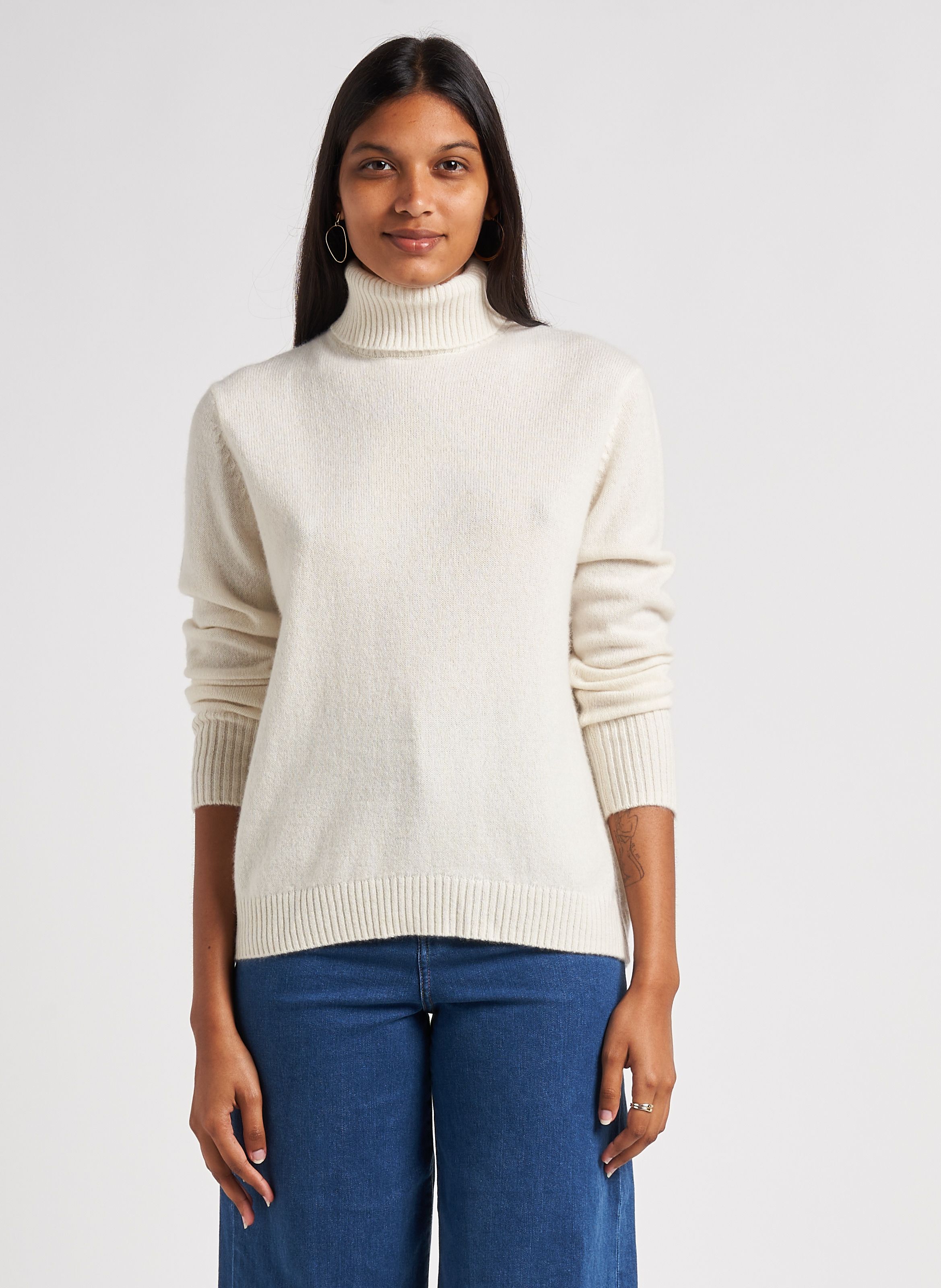 Loose fit Cashmere Turtleneck Sweater Creme Maison 123 Women