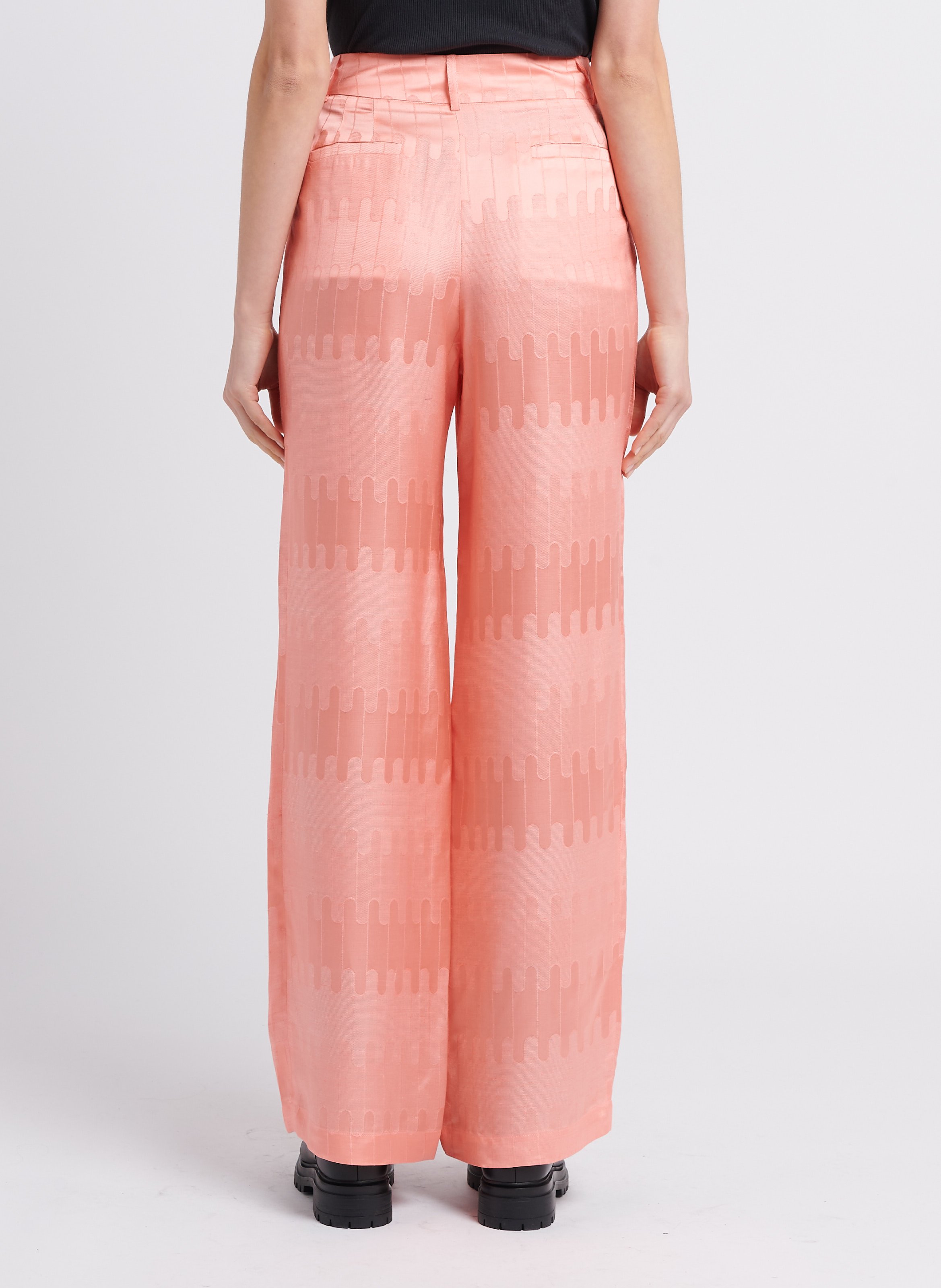 High-waist wide-leg printed pants HEIMSTONE Orange