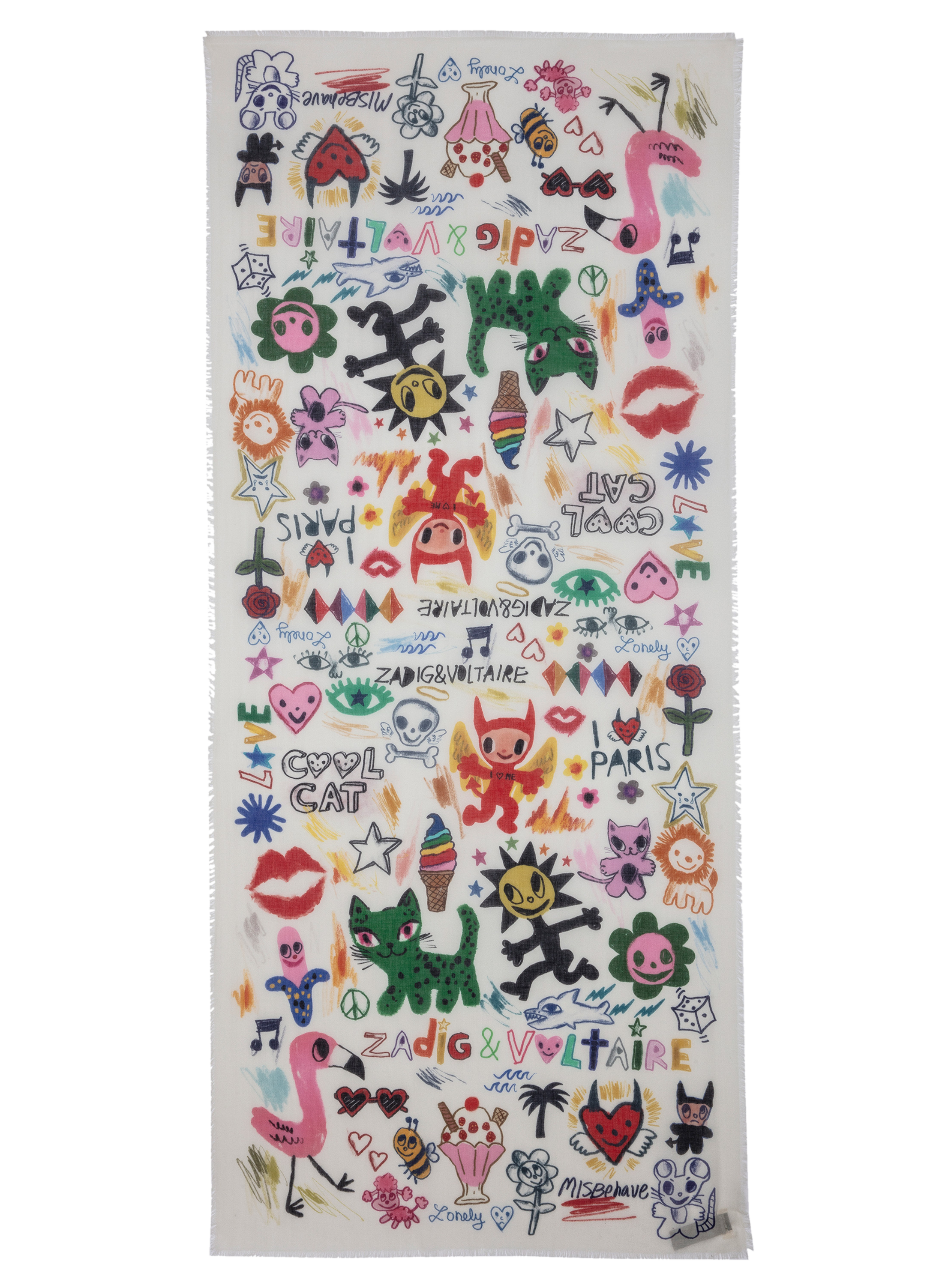 Foulard en coton imprimé ZADIG&VOLTAIRE Blanc