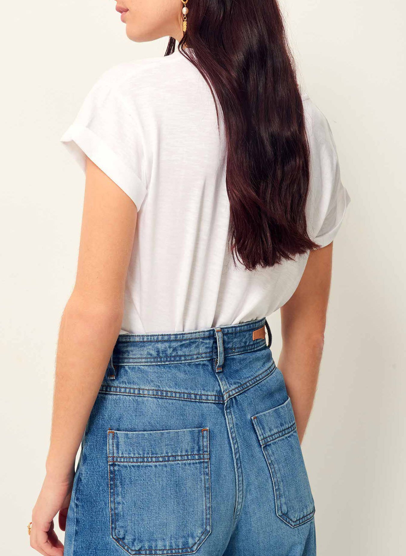 Round-neck cotton-blend T-shirt SESSUN White