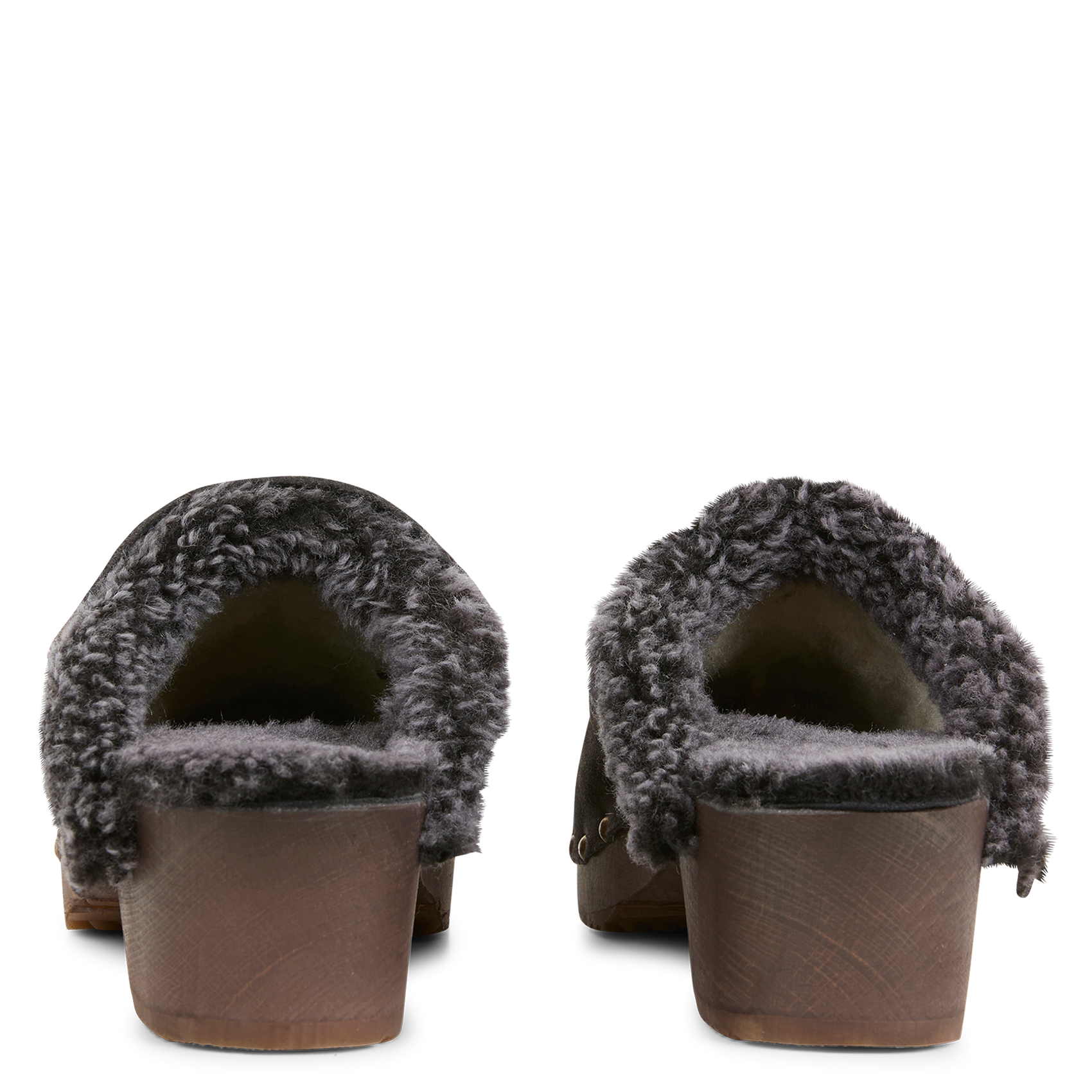 Muilen met bont gevoerd van leer BOSABO Bruin