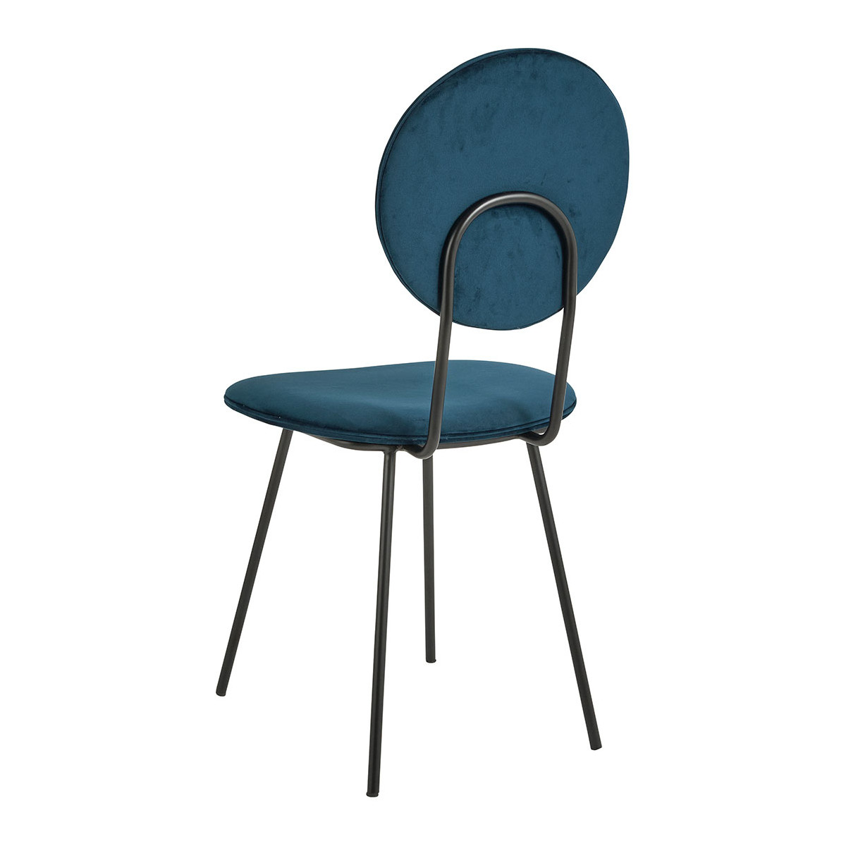 Chaise colette en velours et métal BLANC D'IVOIRE Bleu