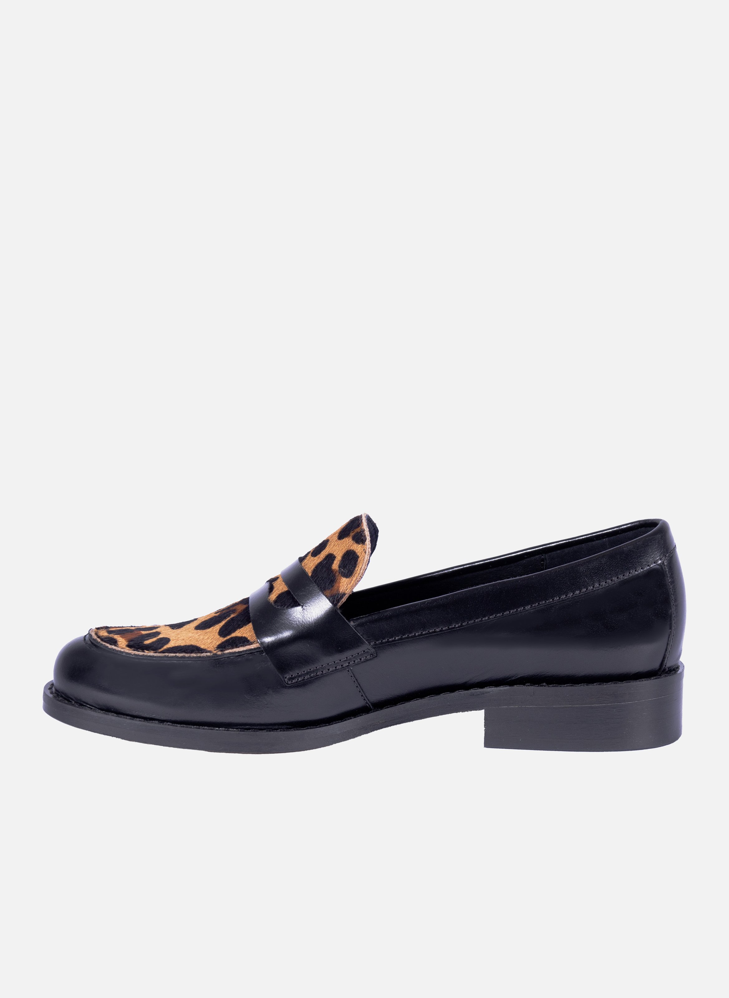 Printed leather moccasins JULES & JENN Black