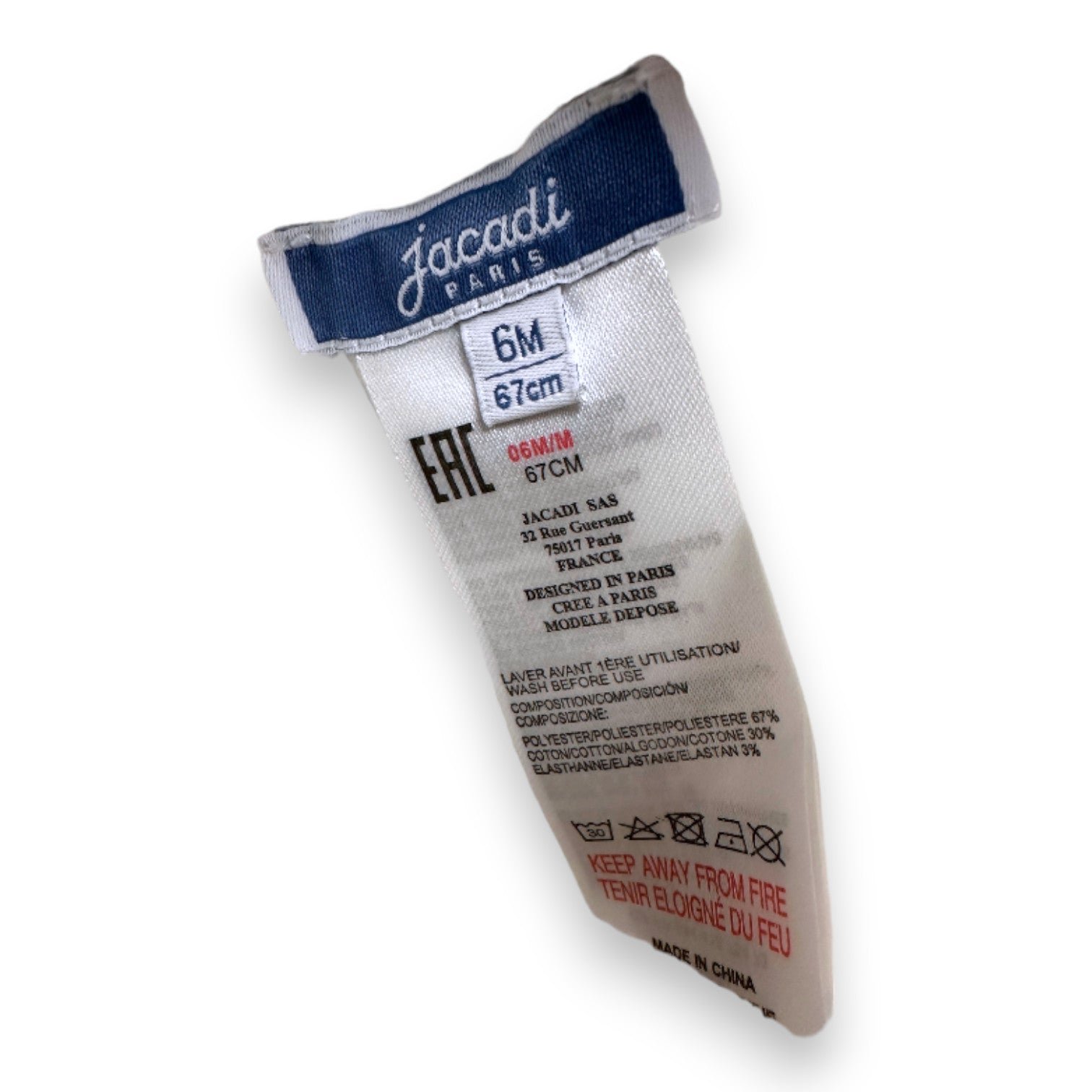 White baby sweatshirt - 6 months JACADI - Seconde Main White