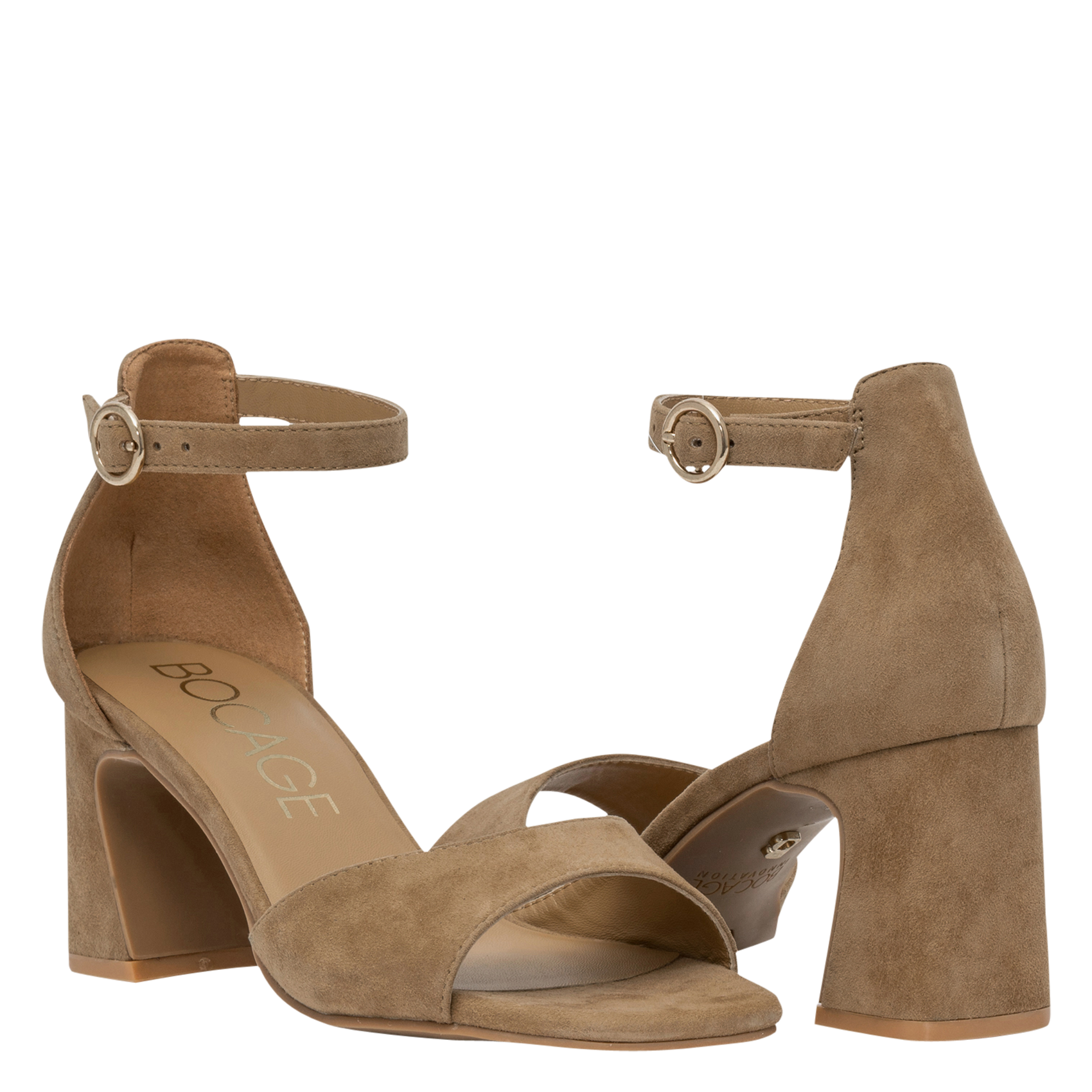 Sandalen aus Veloursleder, mit Absatz BOCAGE Beige