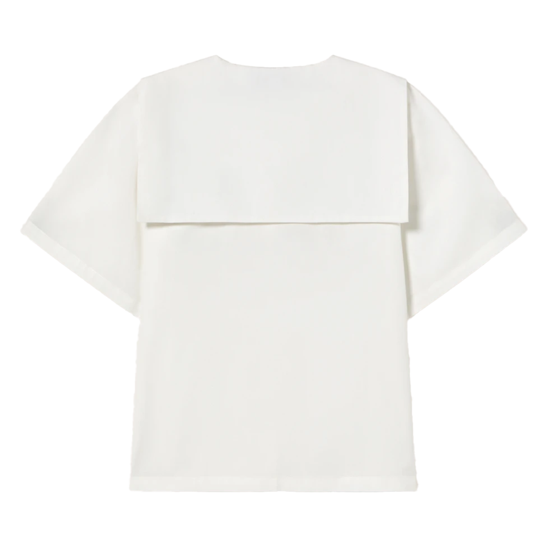 Kurzes Rundhals-Shirt aus Baumwolle Weiss