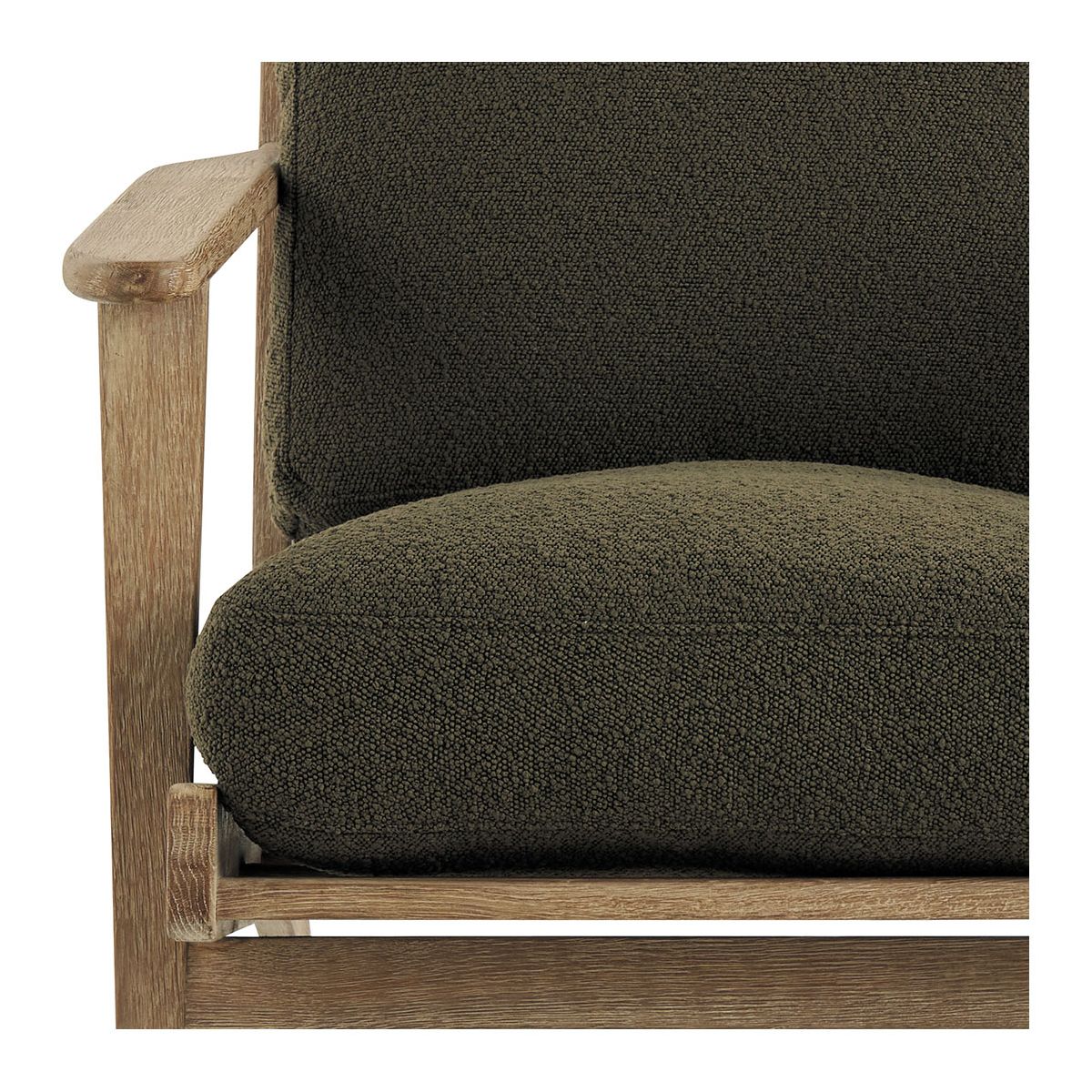 Fauteuil jules en bouclette - kaki BLANC D'IVOIRE Vert