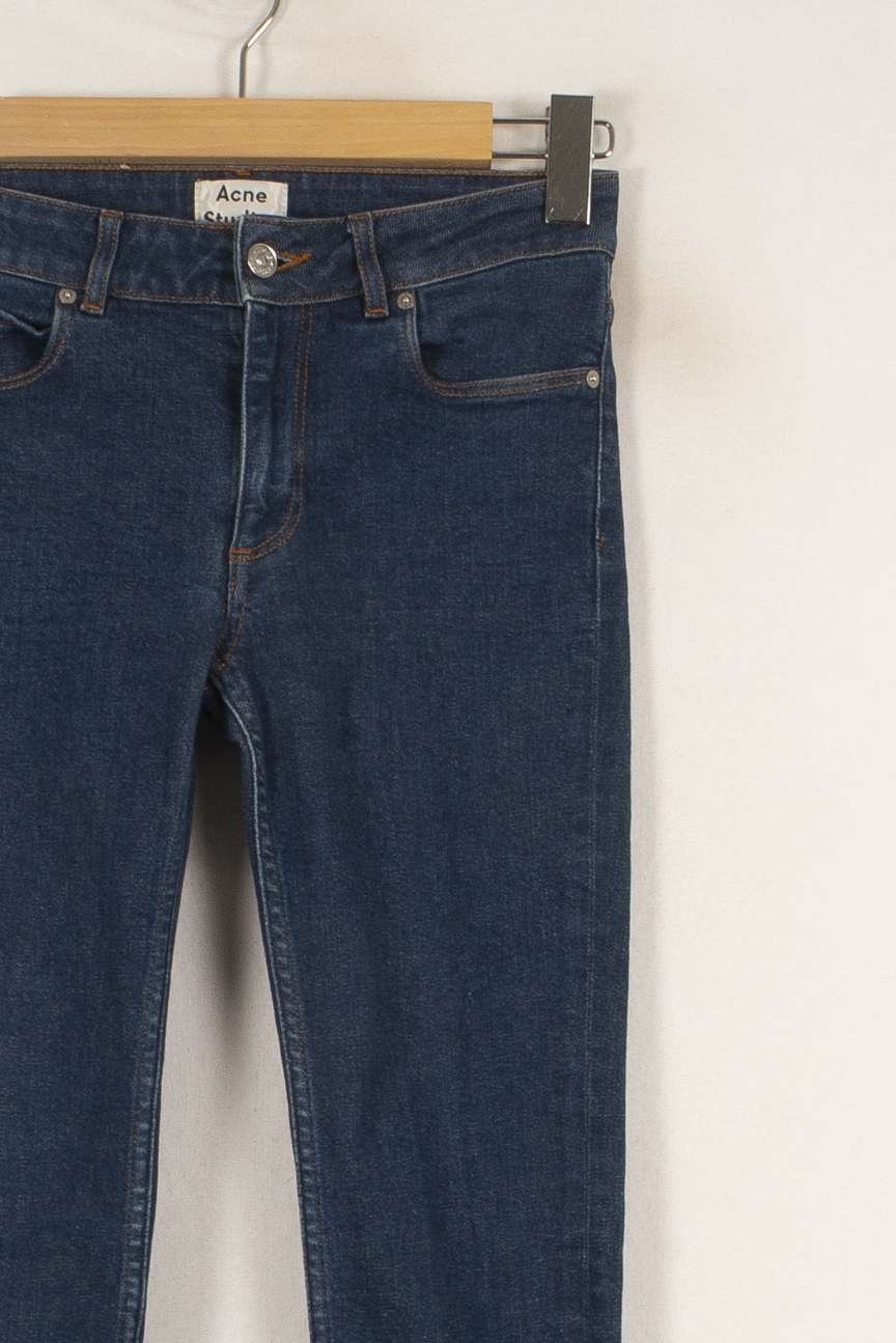 Cropped slim jeans with studs ACNE STUDIOS - Seconde Main Blue