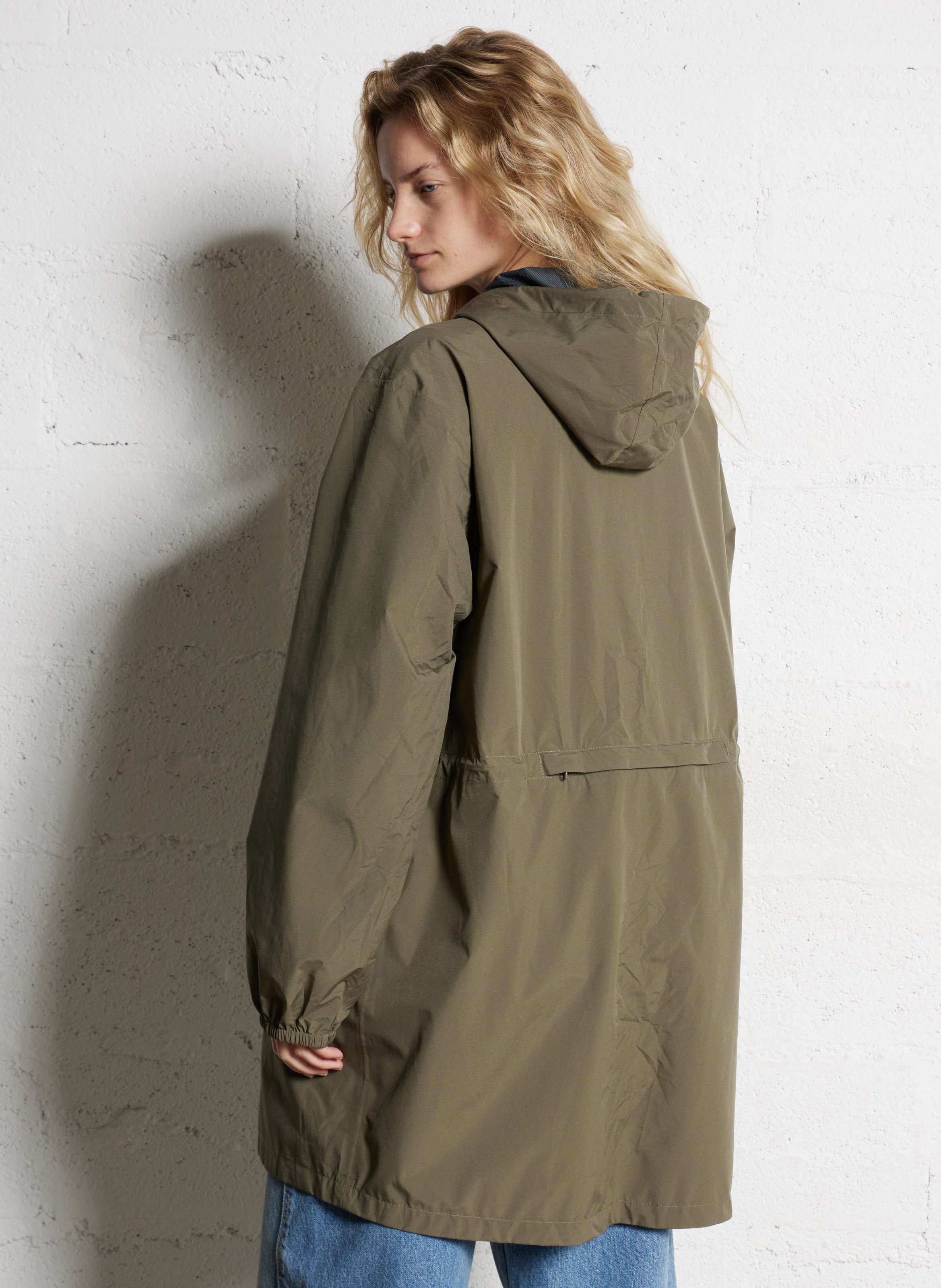 Long convertible hooded raincoat FLOTTE Green