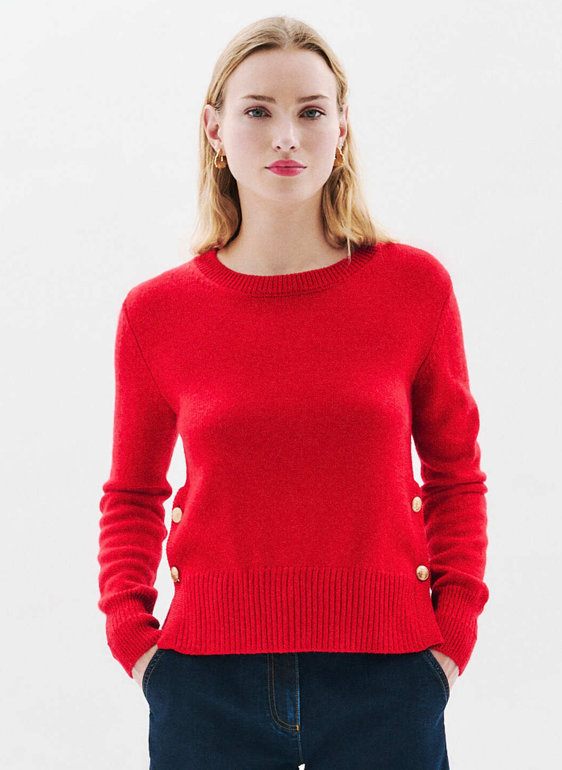 Alpaca wool sweater CAROLL Red