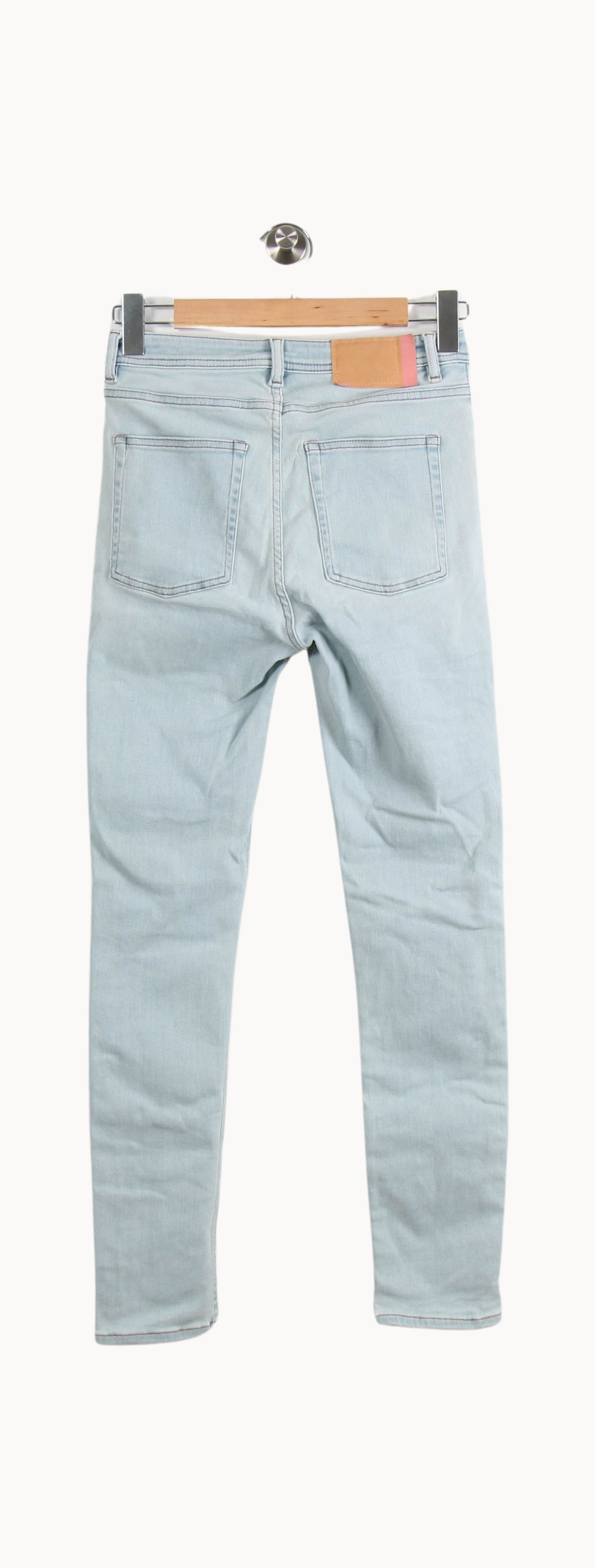 Cropped slim jeans with studs ACNE STUDIOS - Seconde Main Blue