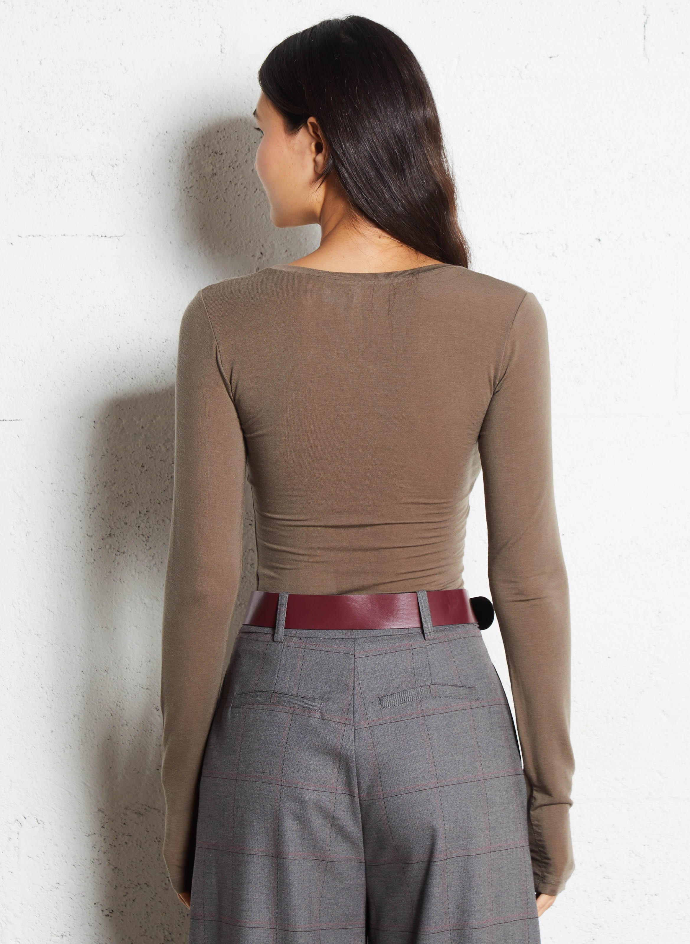 Aansluitend T-shirt met ronde hals IMPERIAL Bruin