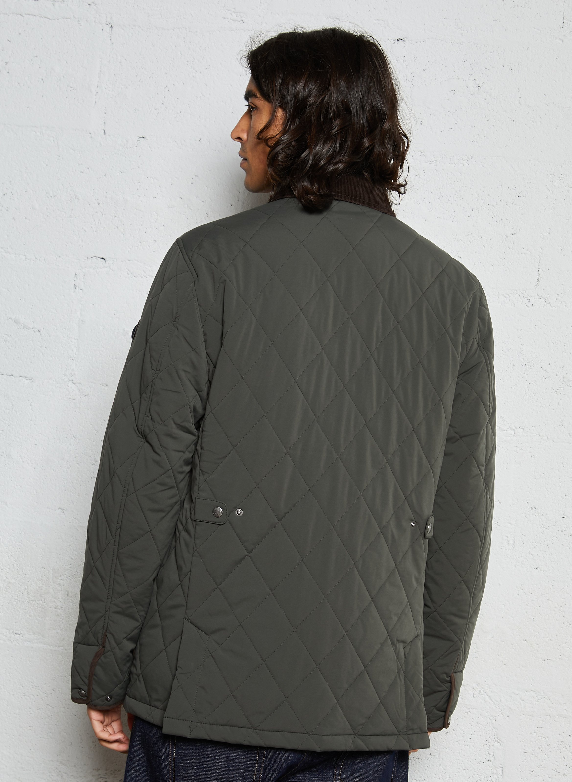 Manteau matelassé à col velours côtelé HACKETT Vert