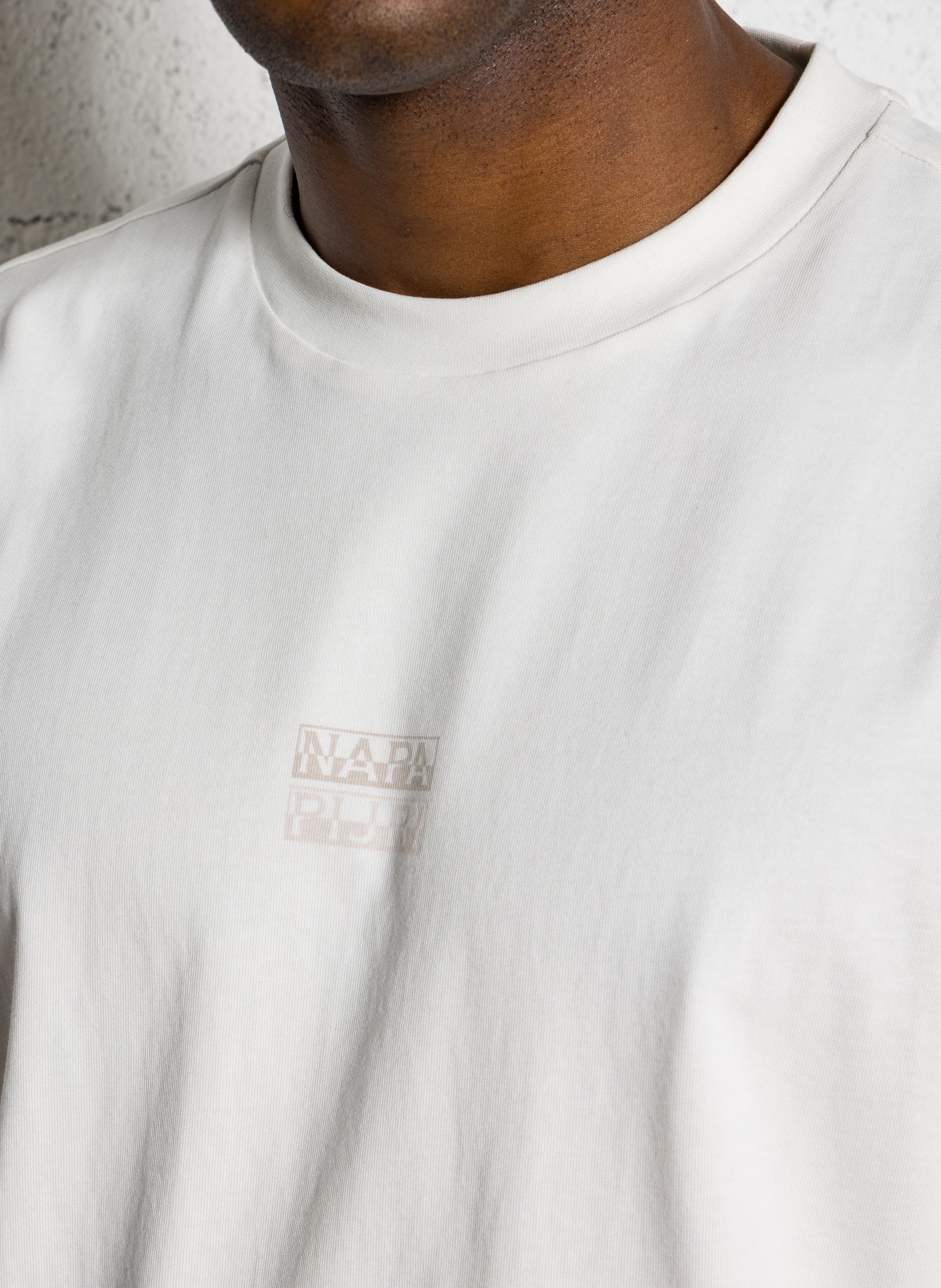 Weites Rundhals-T-Shirt aus bedruckter Baumwolle NAPAPIJRI Weiss