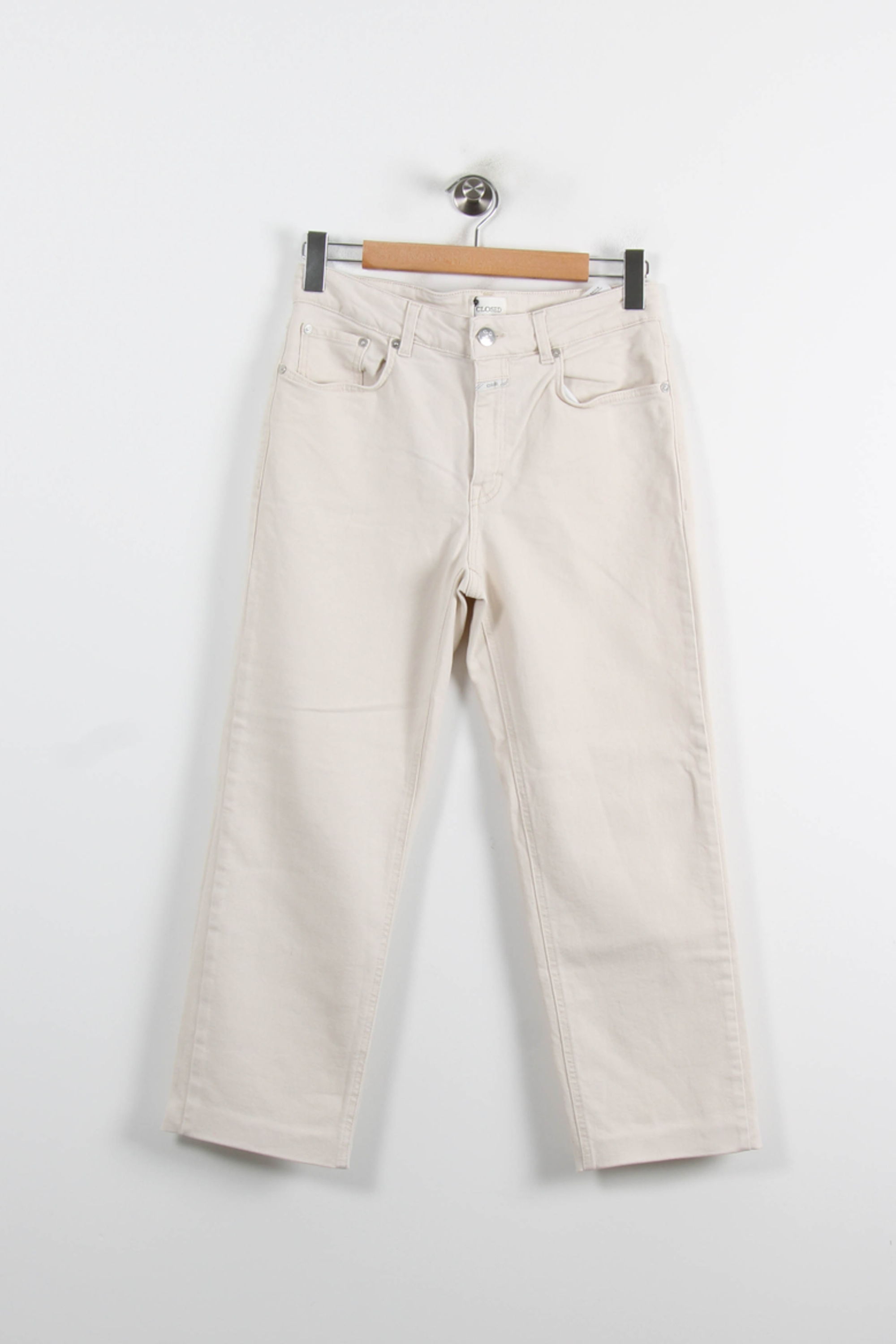 Cropped slim jeans with studs CLOSED - Seconde Main Beige