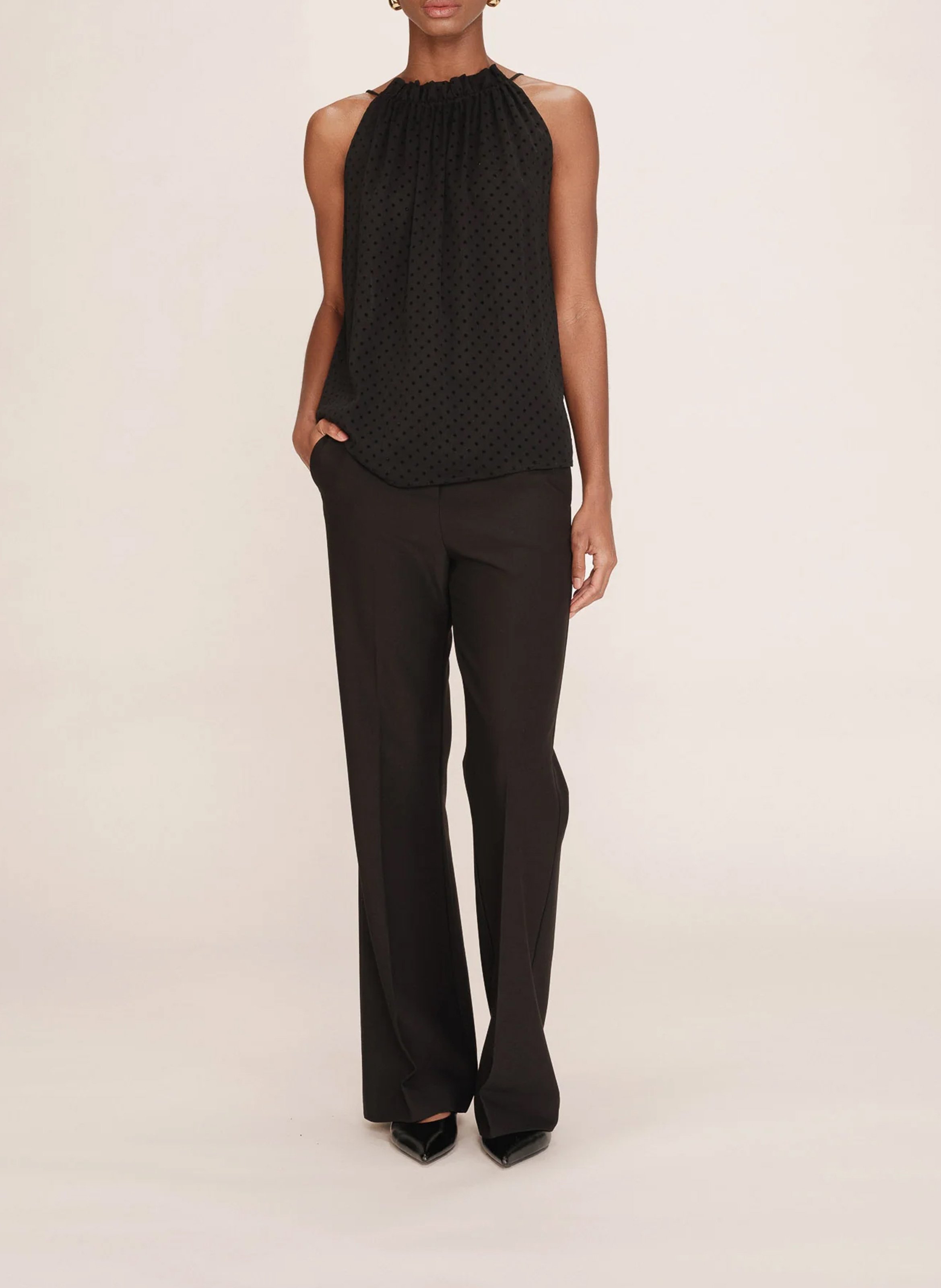 Top col rond  GRACE ET MILA Noir