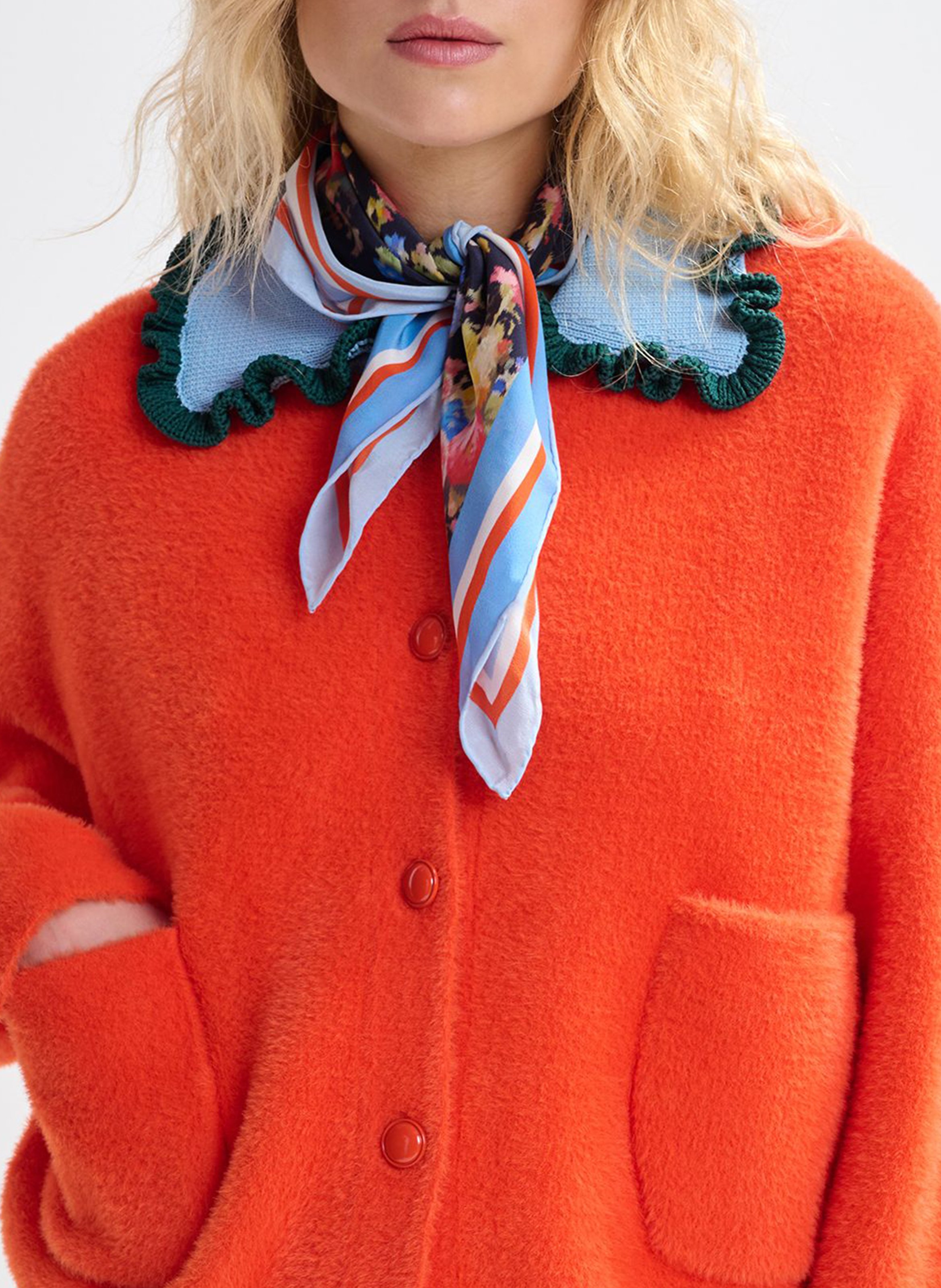 Foulard en soie imprimée ESSENTIEL ANTWERP Bleu