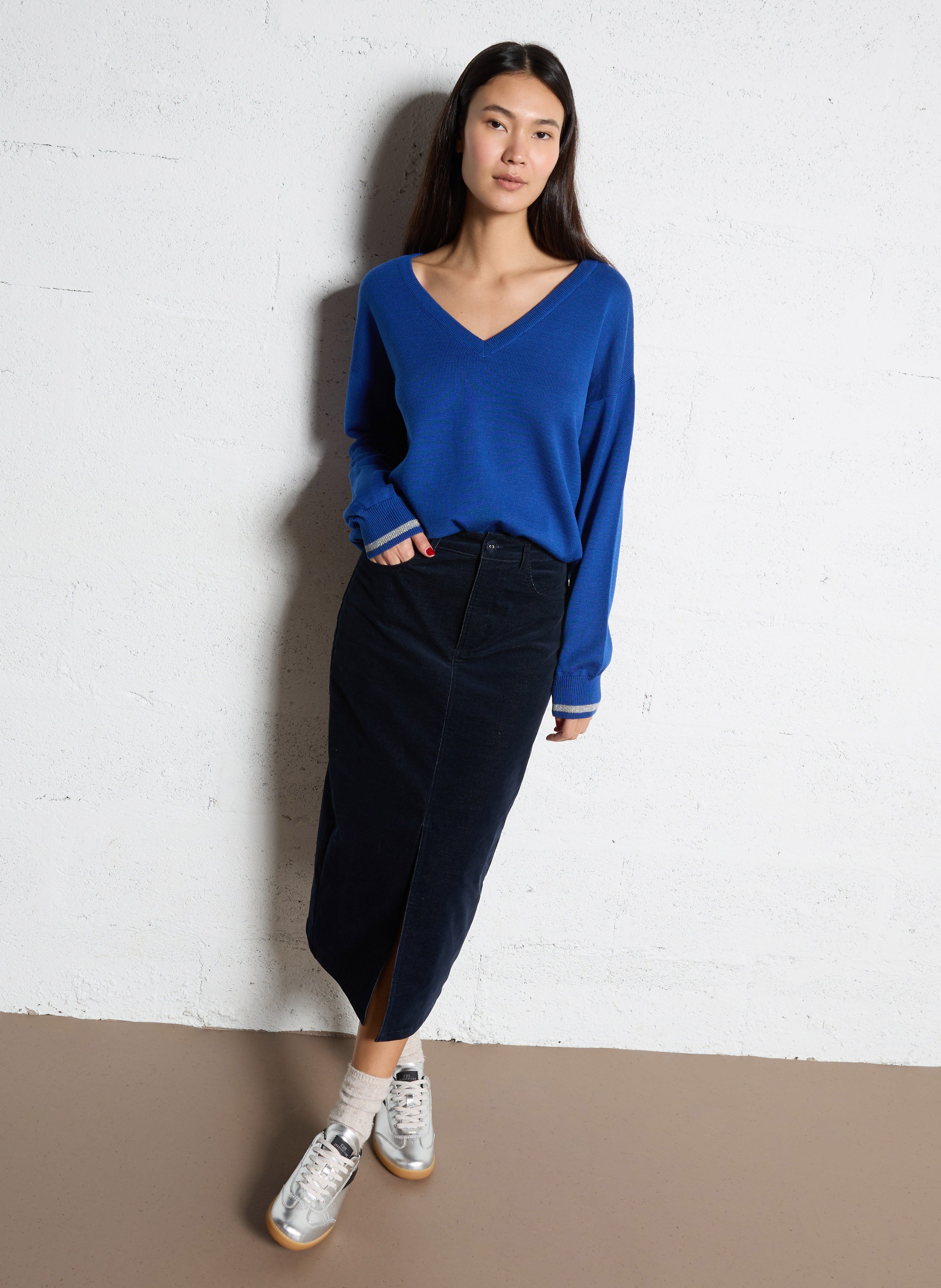 Niedrige Sneaker aus Leder mit Metallic-Effekt 0&#039;105 Silber